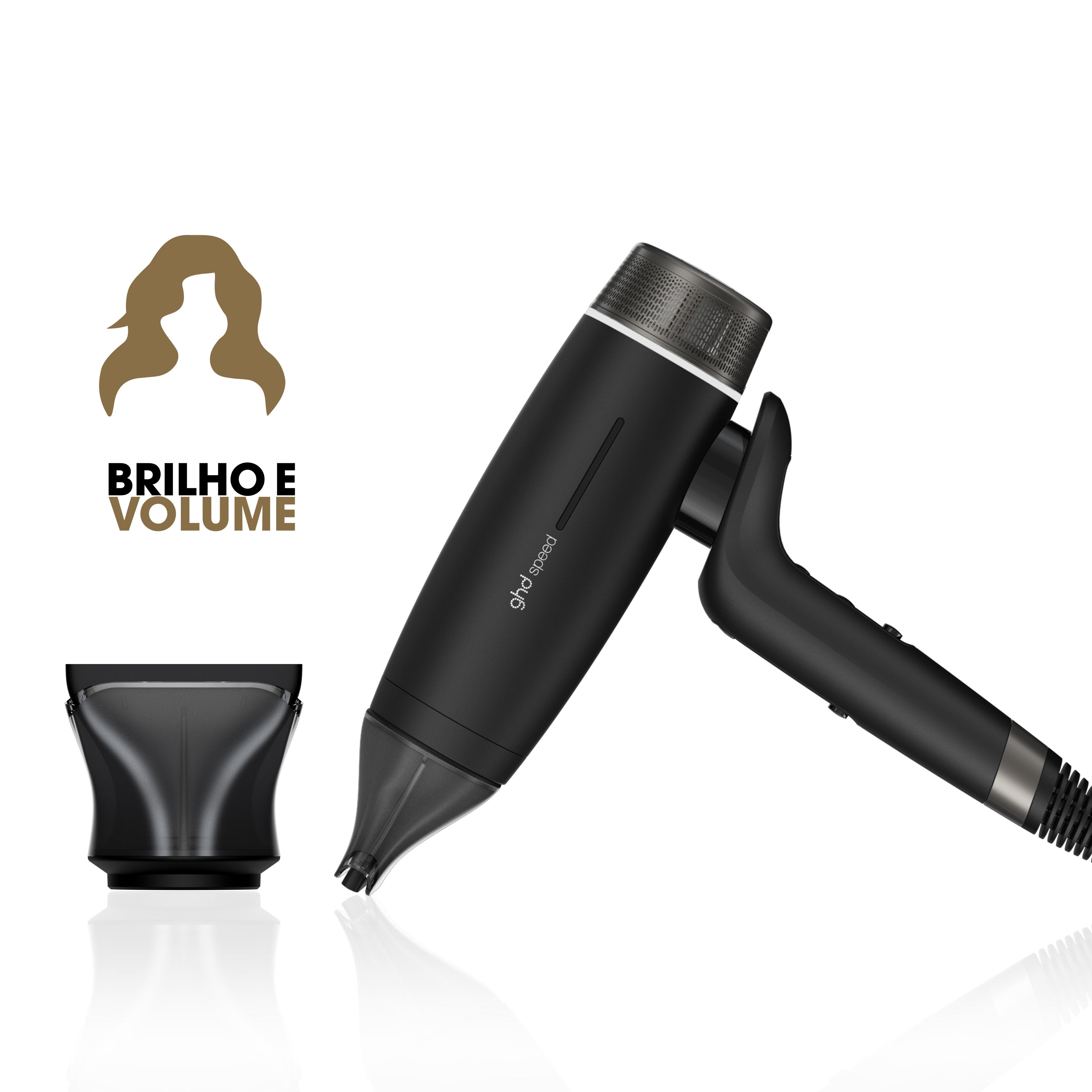 Coffret ghd Speed preto com bocal para cabelo fino