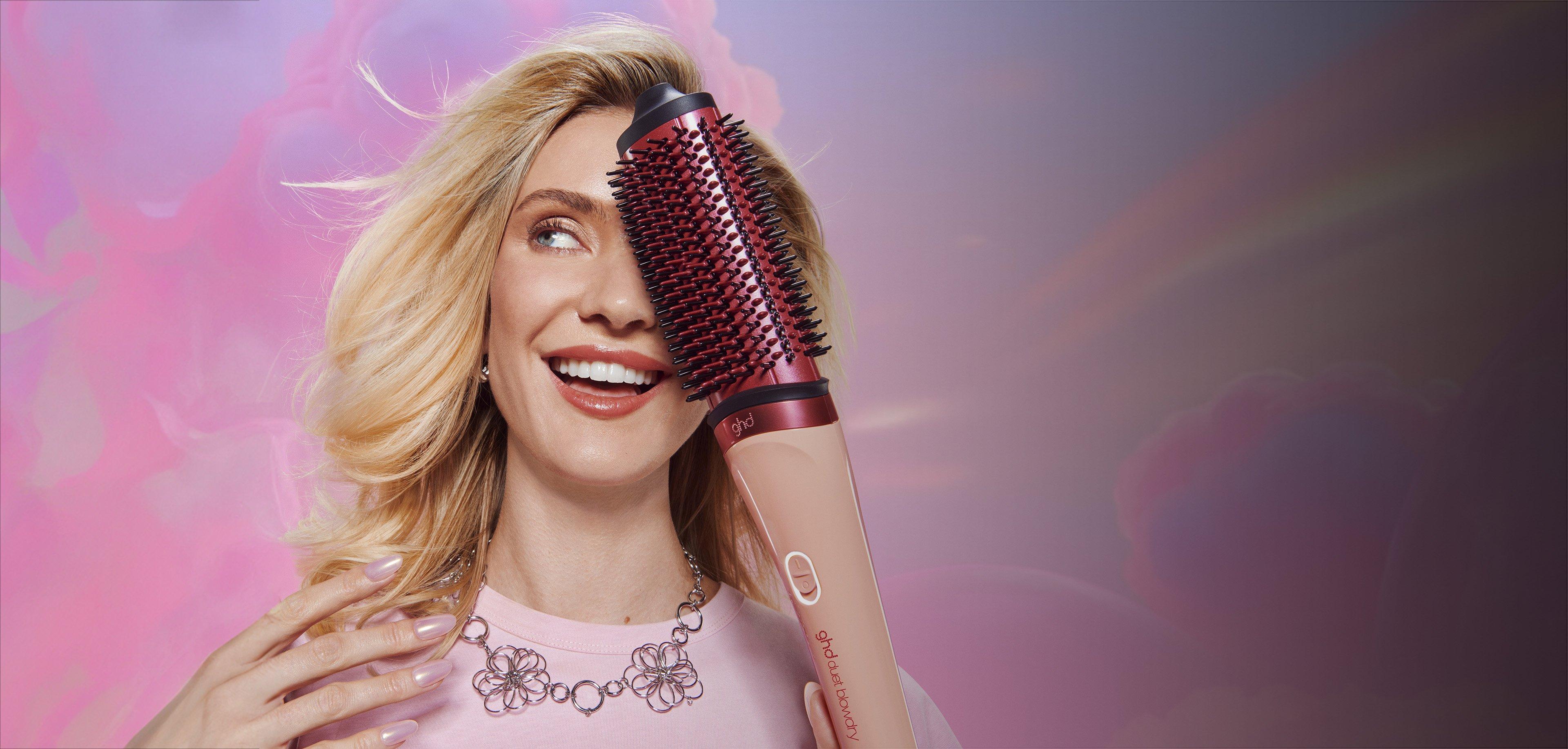 NEW GHD DUET BLOWDRY HAIR DRYER BRUSH IN SUN-KISSED PEACH