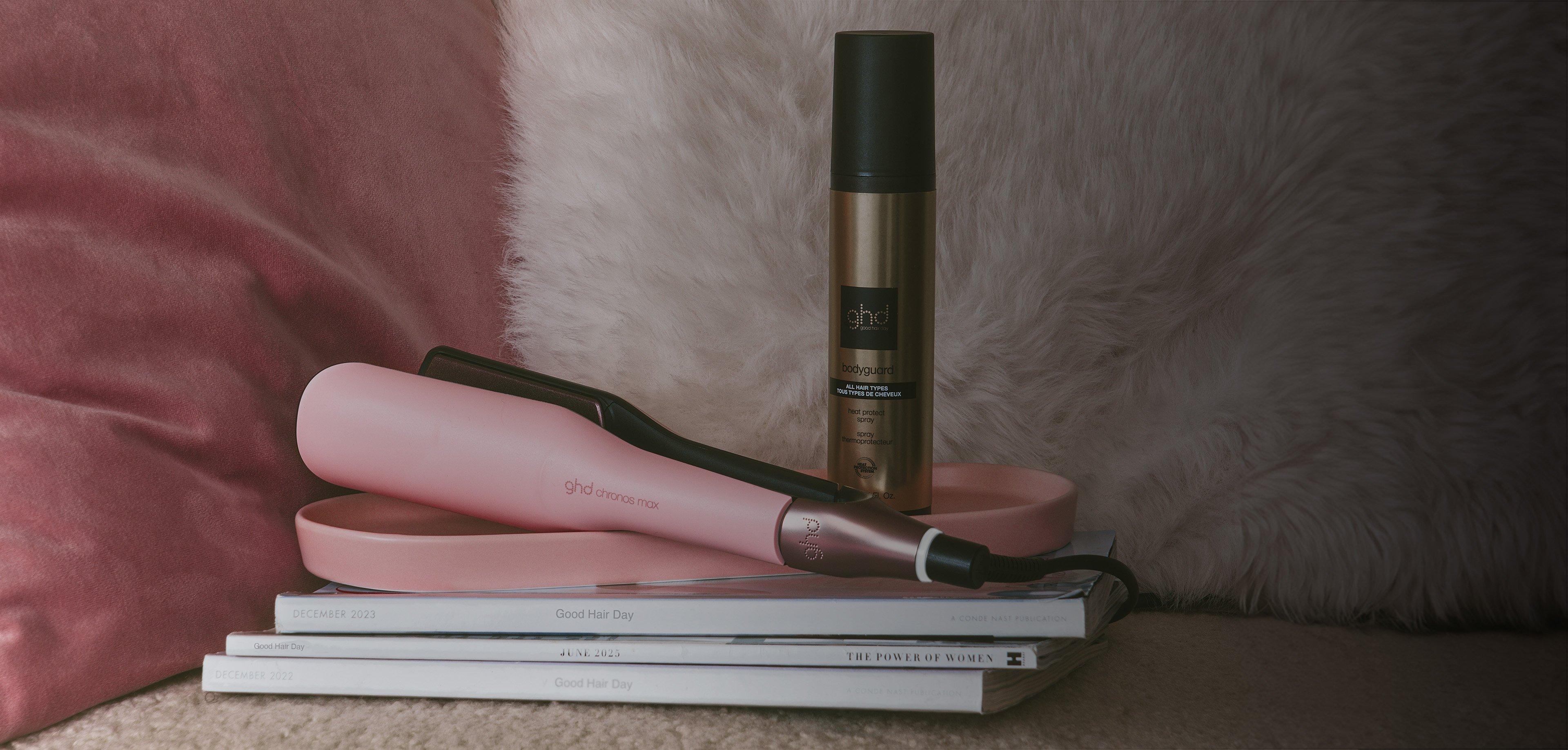 NUOVA GHD PIASTRA ROSA CHRONOS MAX PIASTRA LARGA PER CAPELLI LUNGHI (LAMELLE 43MM) DUSTED PINK