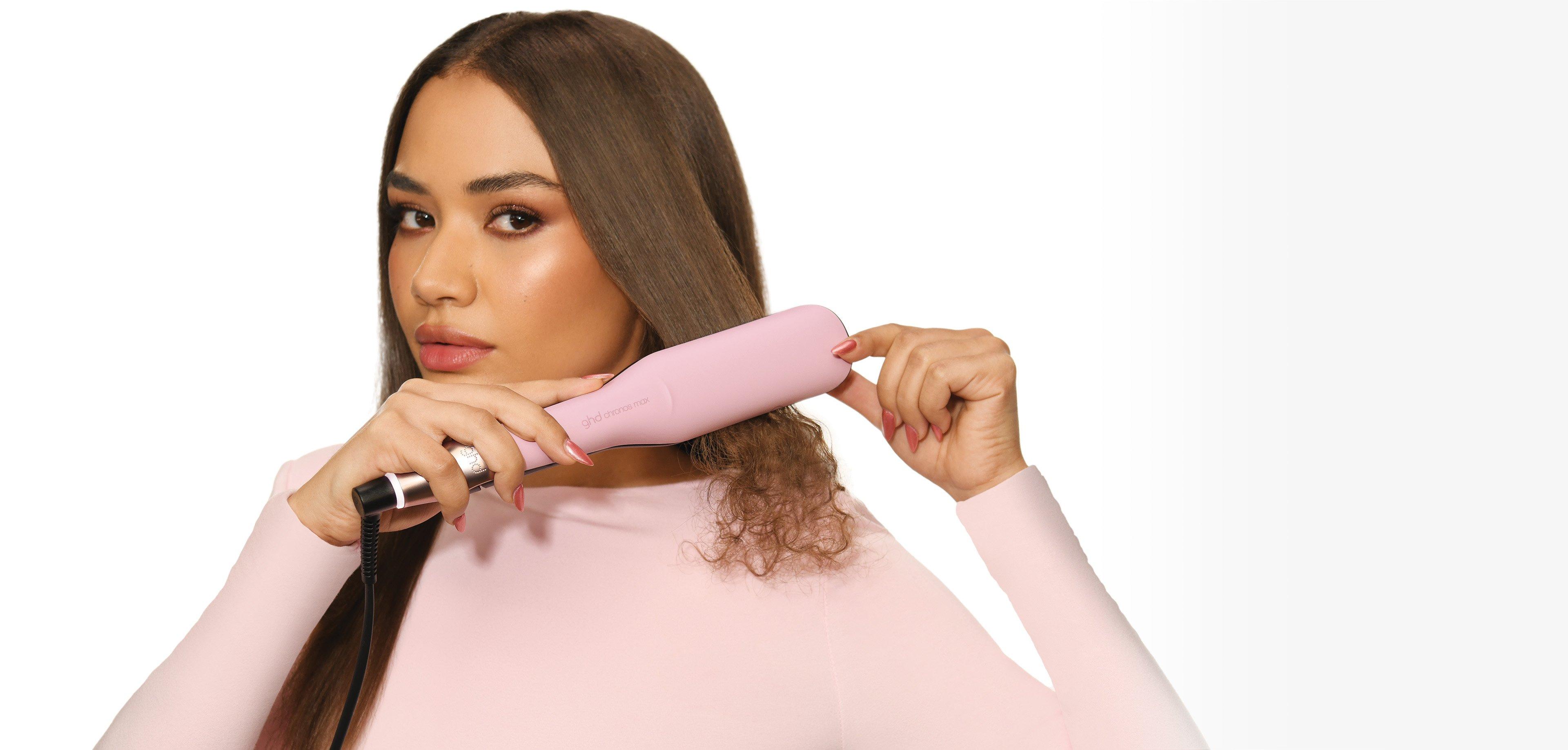 NUOVA GHD PIASTRA ROSA CHRONOS MAX PIASTRA LARGA PER CAPELLI LUNGHI (LAMELLE 43MM) DUSTED PINK
