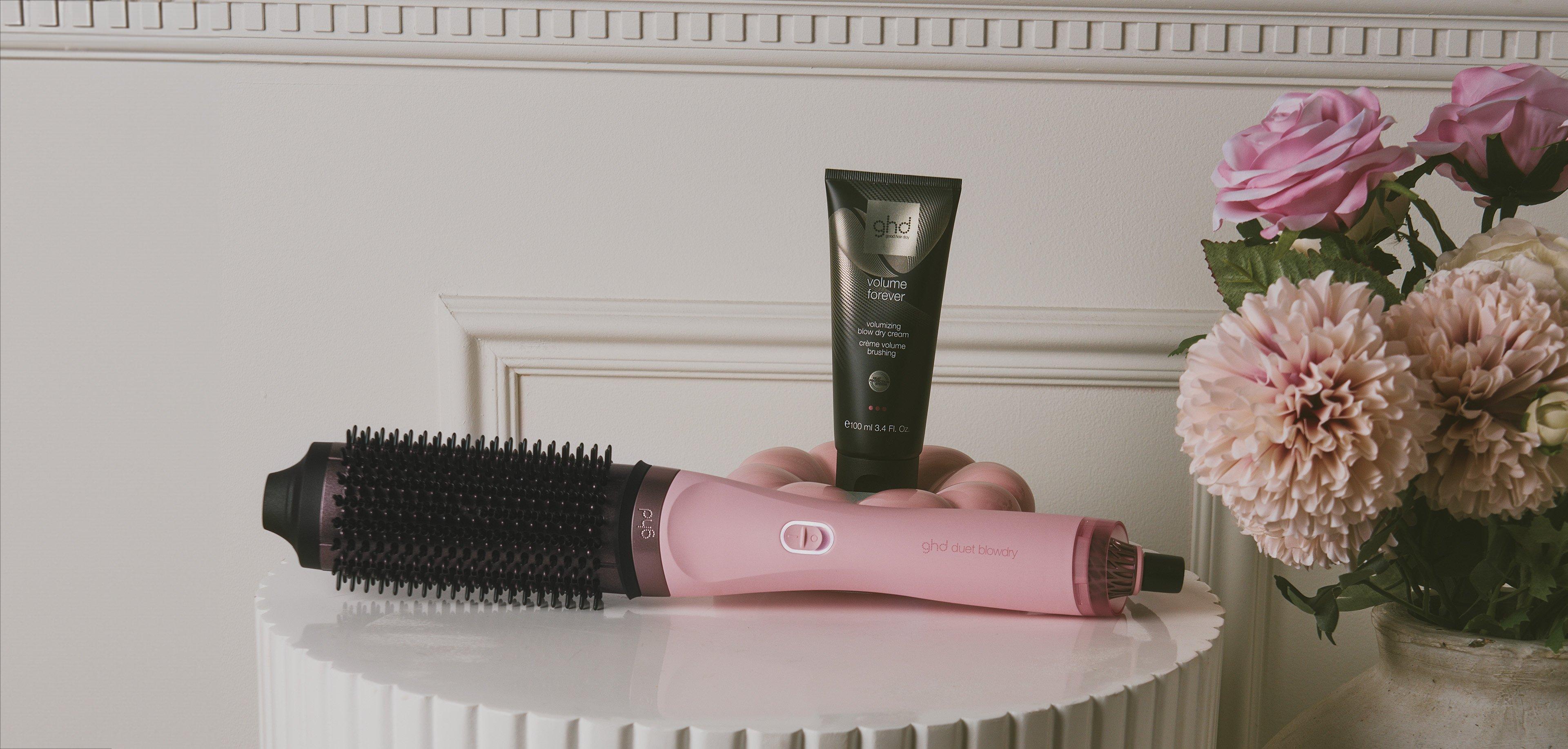 NEW GHD DUET BLOWDRY HAIR DRYER BRUSH IN DUSTED PINK