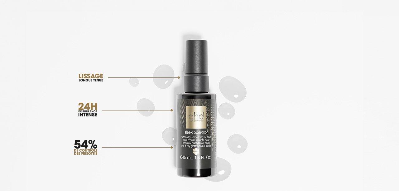 NOUVEAU ÉLIXIR D'HUILE LISSANTE POUR CHEVEUX HUMIDES ET SECS - GHD SLEEK OPERATOR 