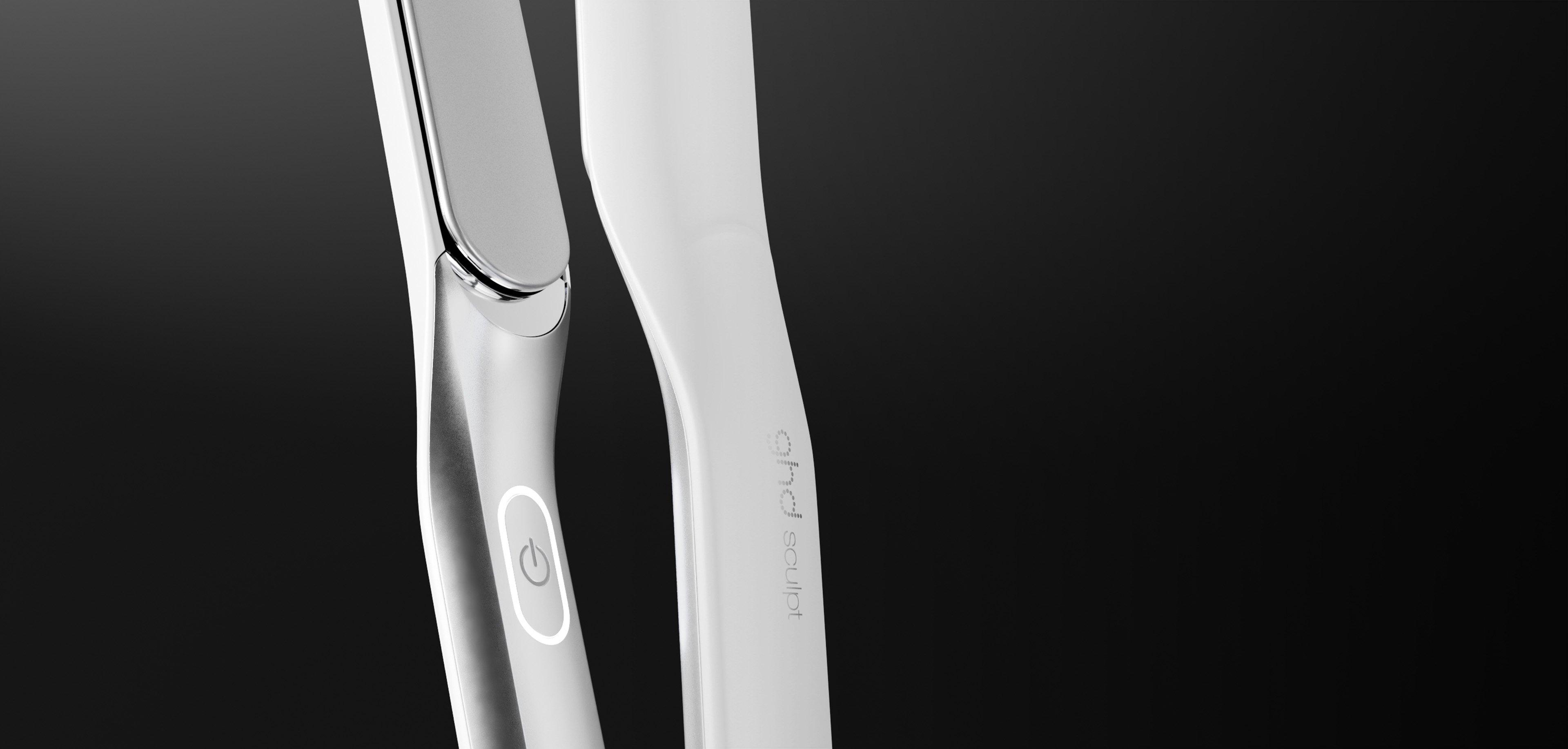 GHD SCULPT INTERACTIVE HAIR STRAIGHTENER IN WHITE BUNDLE