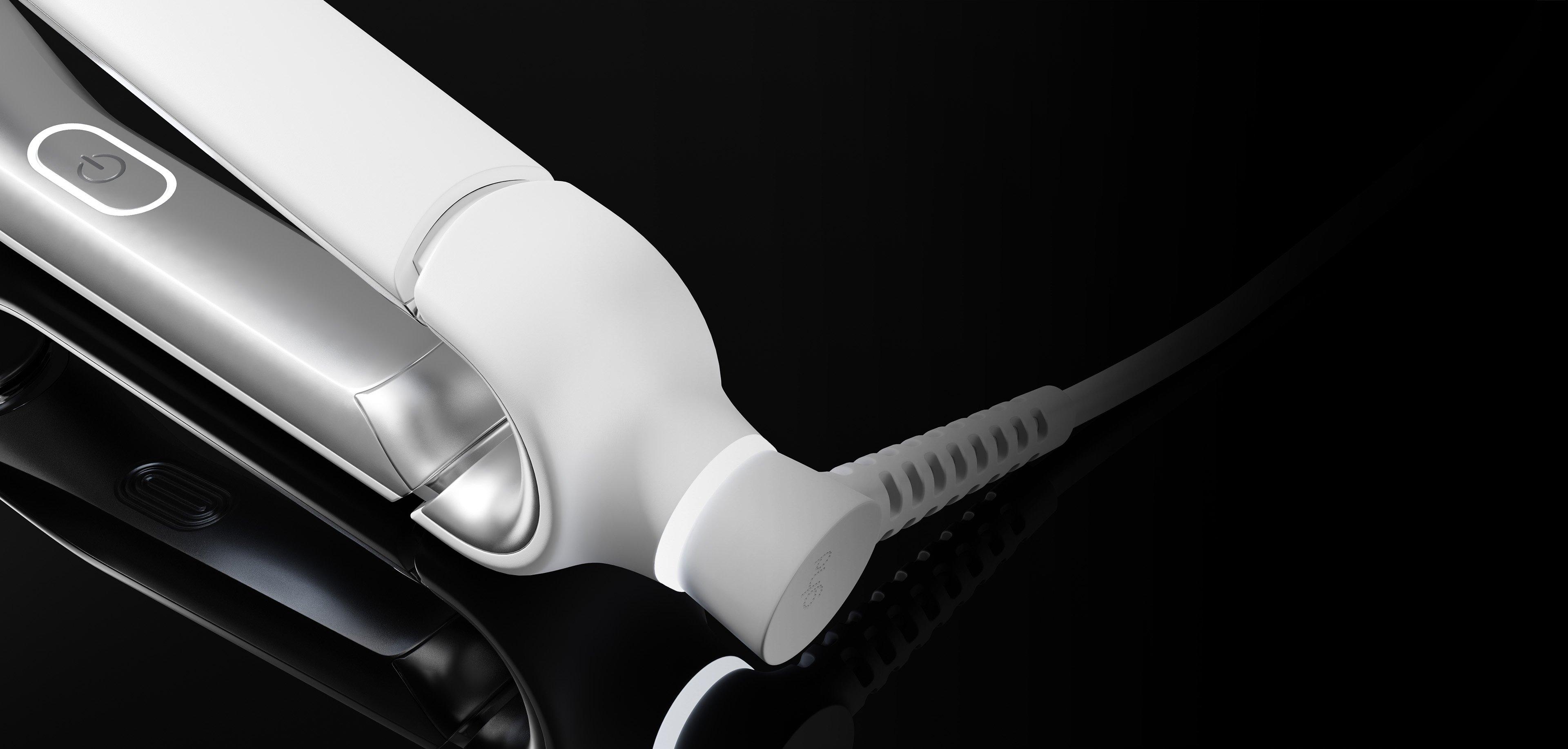 GHD SCULPT INTERACTIVE HAIR STRAIGHTENER IN WHITE BUNDLE