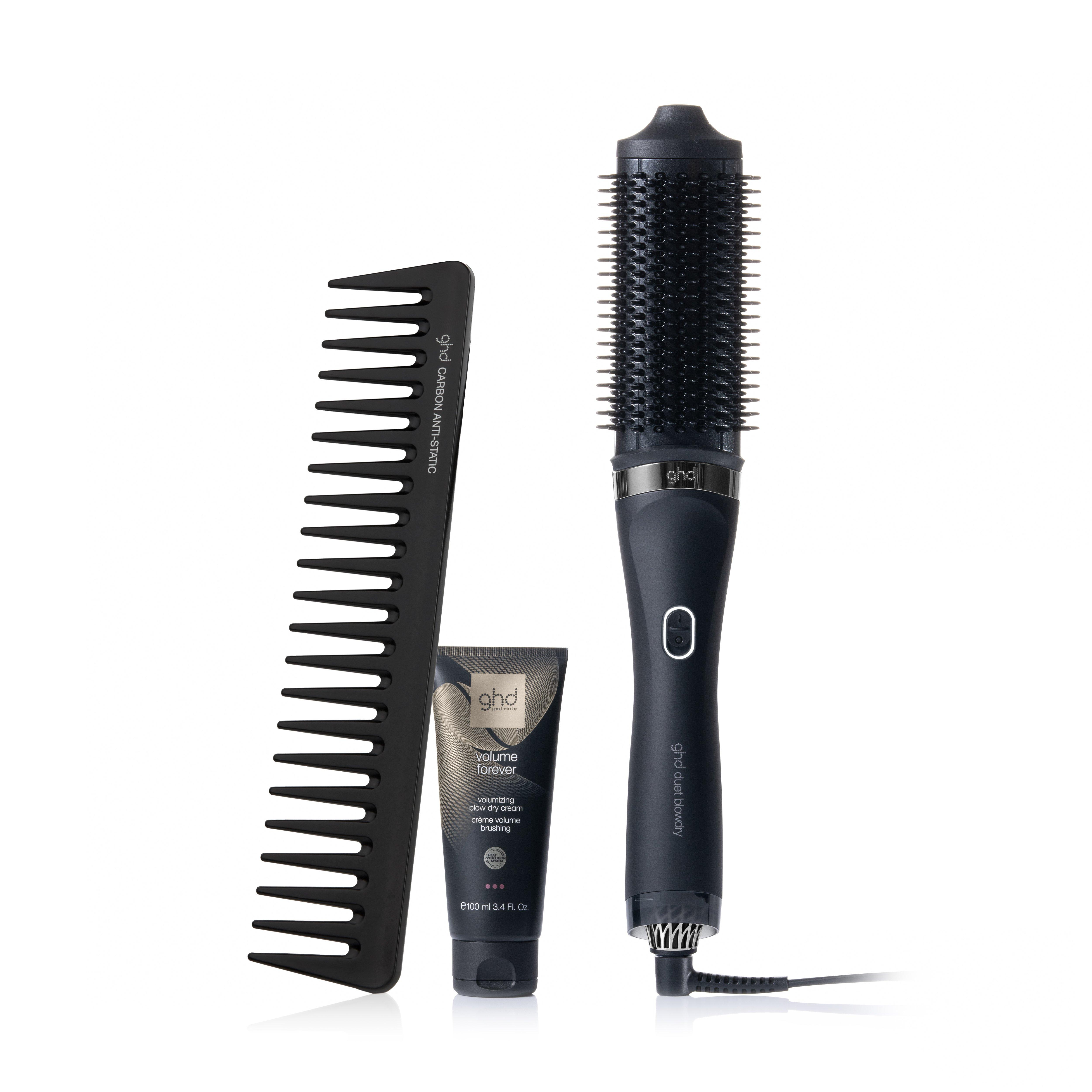 ghd Duet Blowdry Hair Dryer Brush In Black Bundle, Black Bundle Set