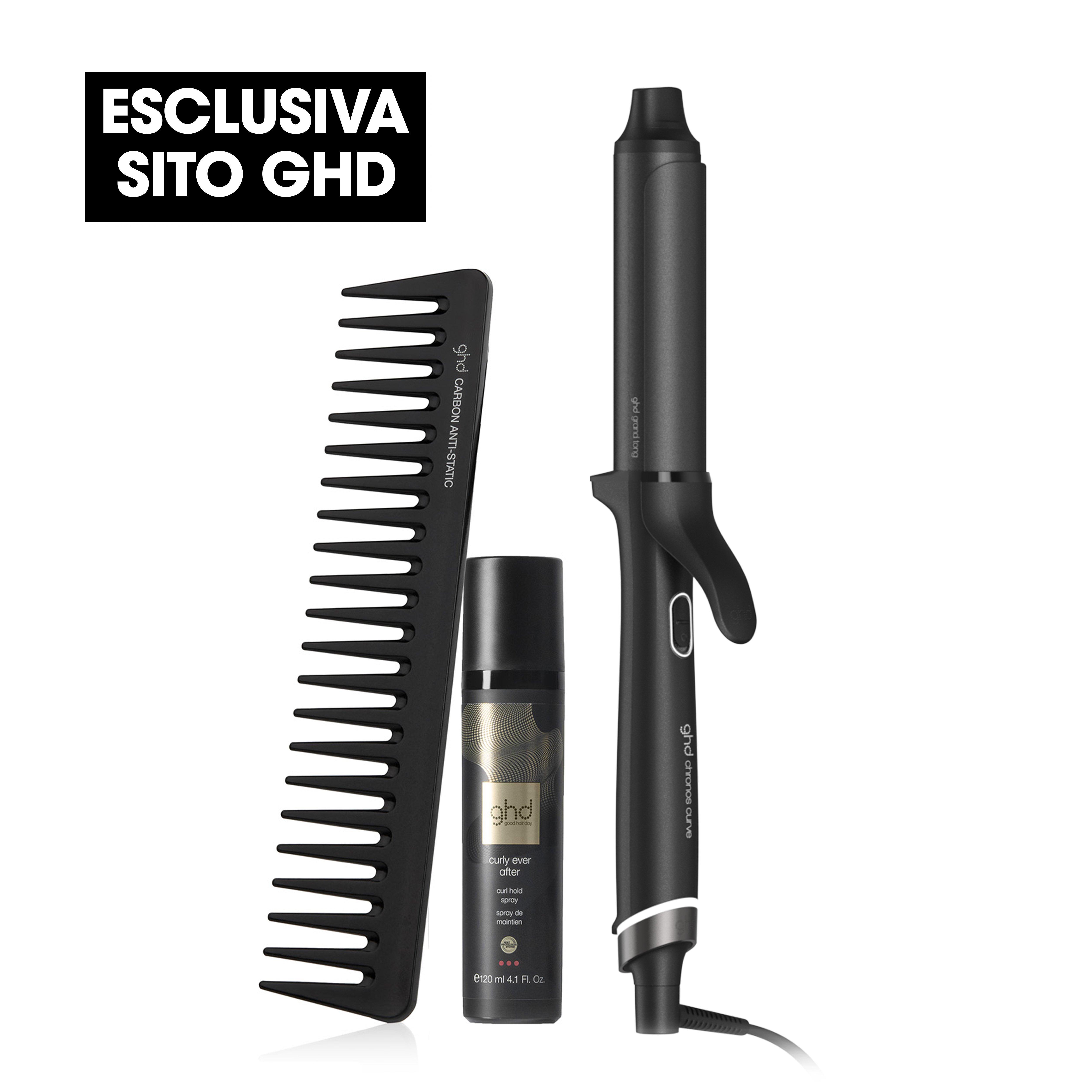 GHD GRAND TONG SET COMPLETO - CHRONOS CURVE GRAND TONG (32MM) NERO PER RICCI VOLUMINOSI