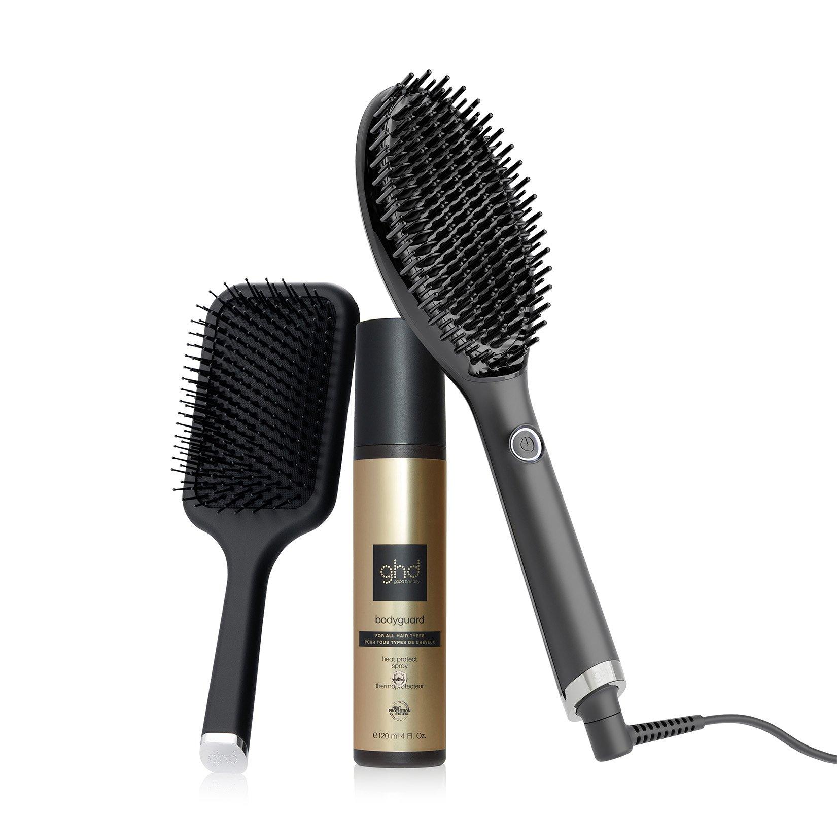ghd Glide+ Hot Brush In Black Bundle, Black Bundle Set