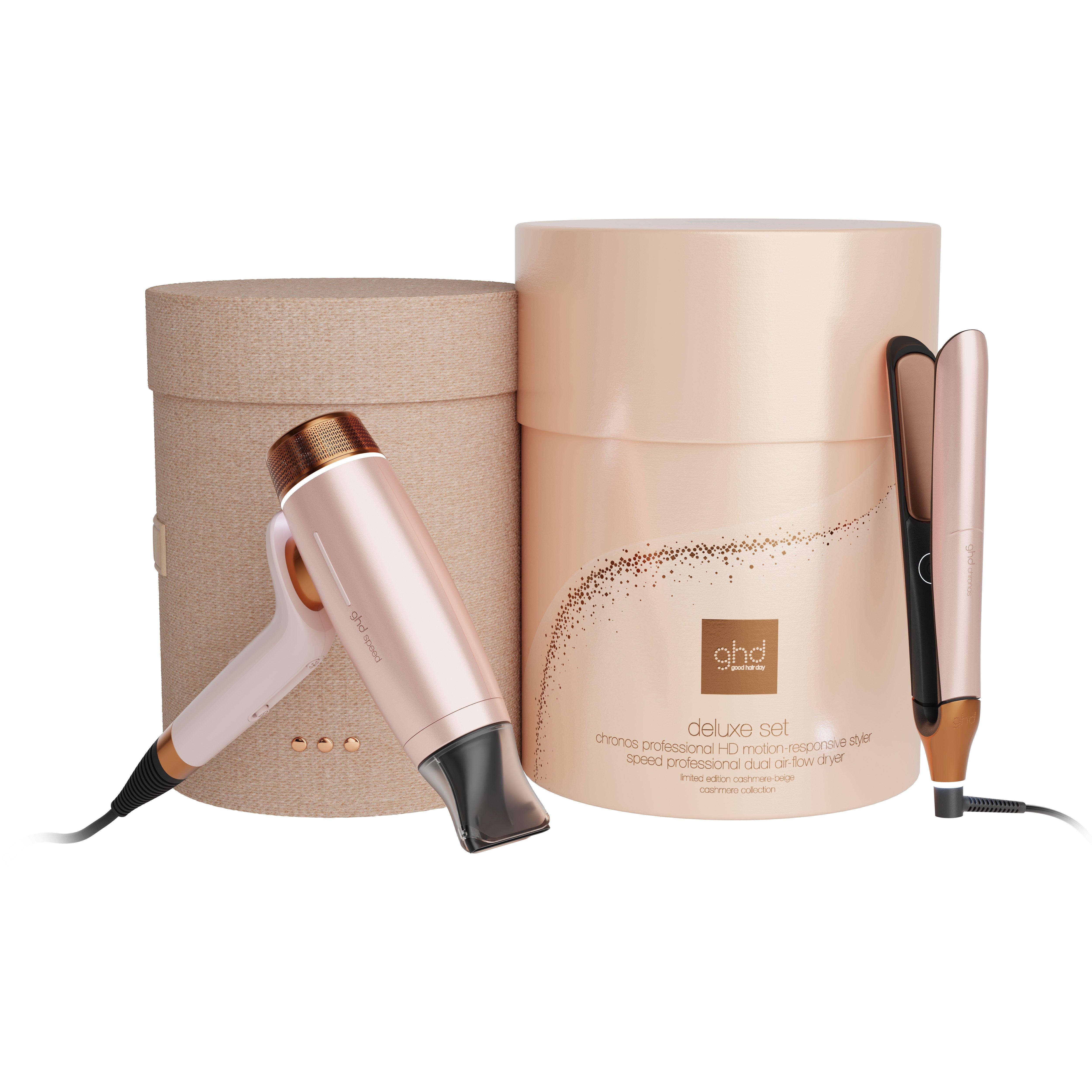 New ghd Deluxe Hair Dryer And Straightener Gift Set In Cashmere Beige (Total Value £668), Cashmere Beige