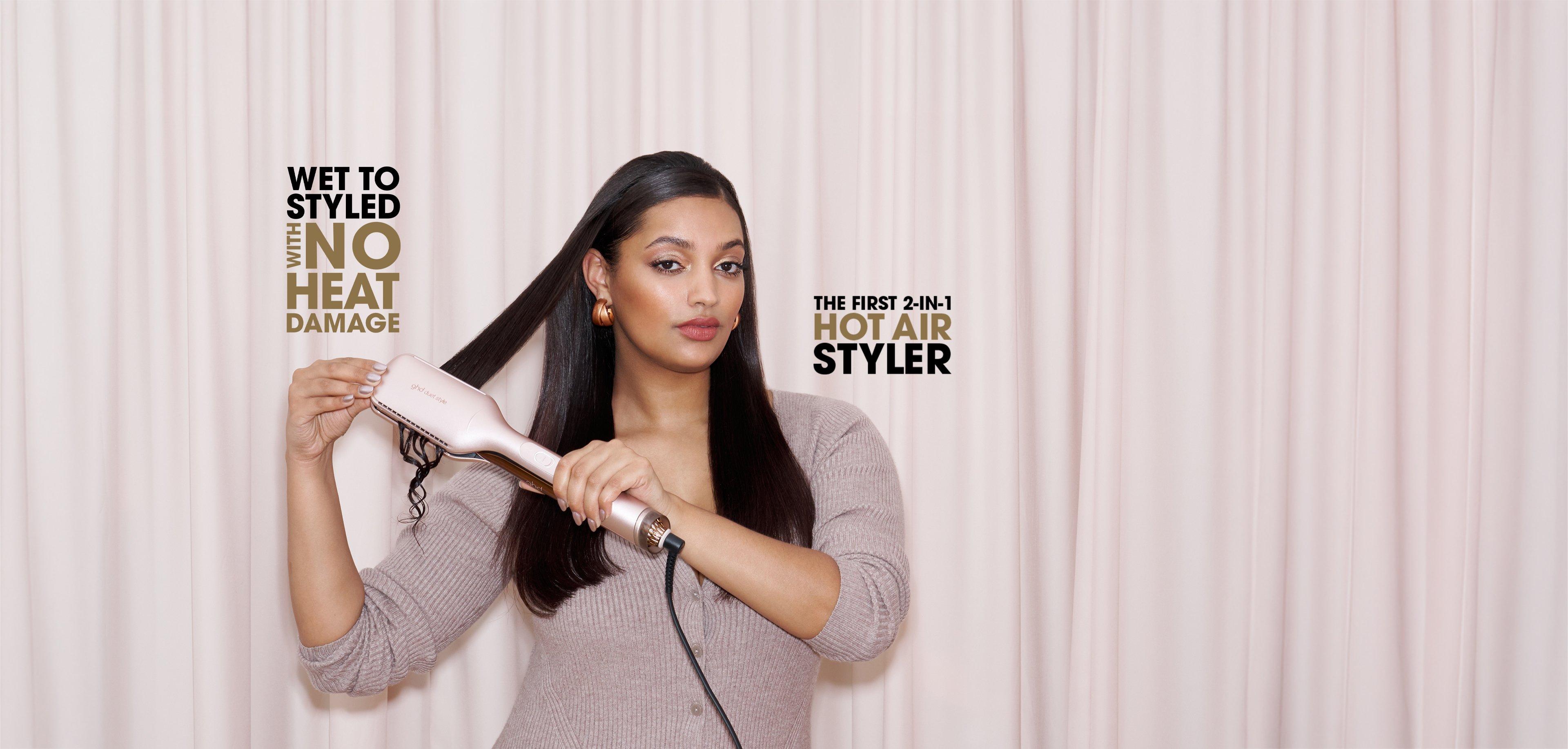 NEW GHD DUET 2-IN-1 HOT AIR STYLER FESTIVE GIFT SET IN CASHMERE BEIGE (TOTAL VALUE £486.50)