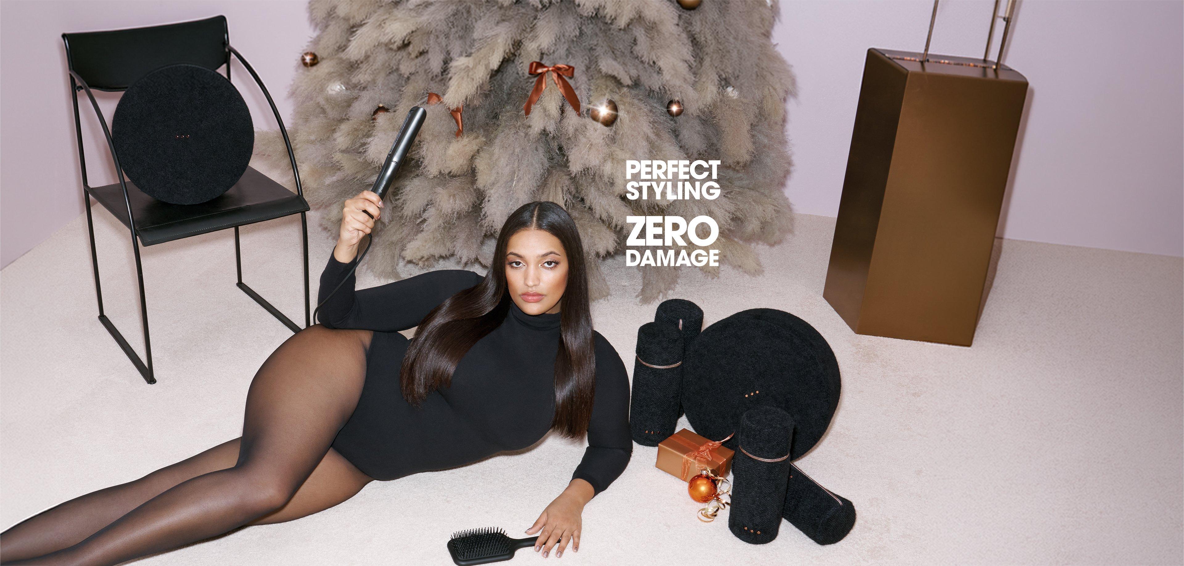 NEW GHD SCULPT INTERACTIVE HAIR STRAIGHTENER FESTIVE GIFT SET IN BLACK