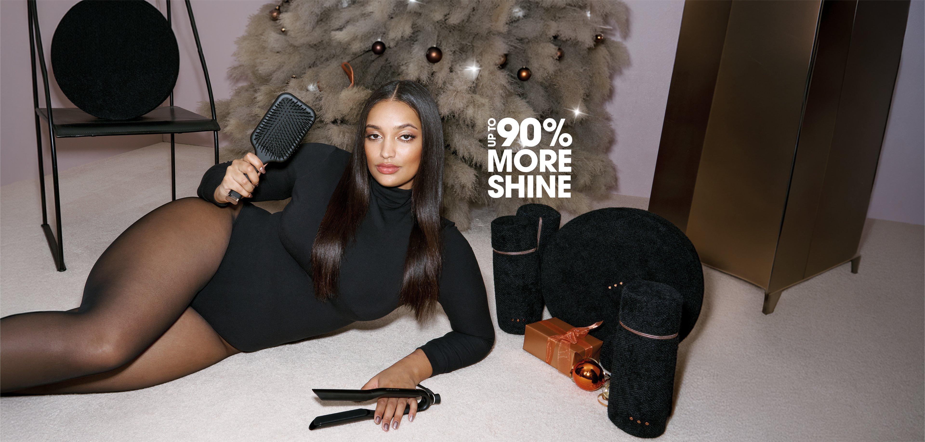 NEW GHD SCULPT INTERACTIVE HAIR STRAIGHTENER FESTIVE GIFT SET IN BLACK