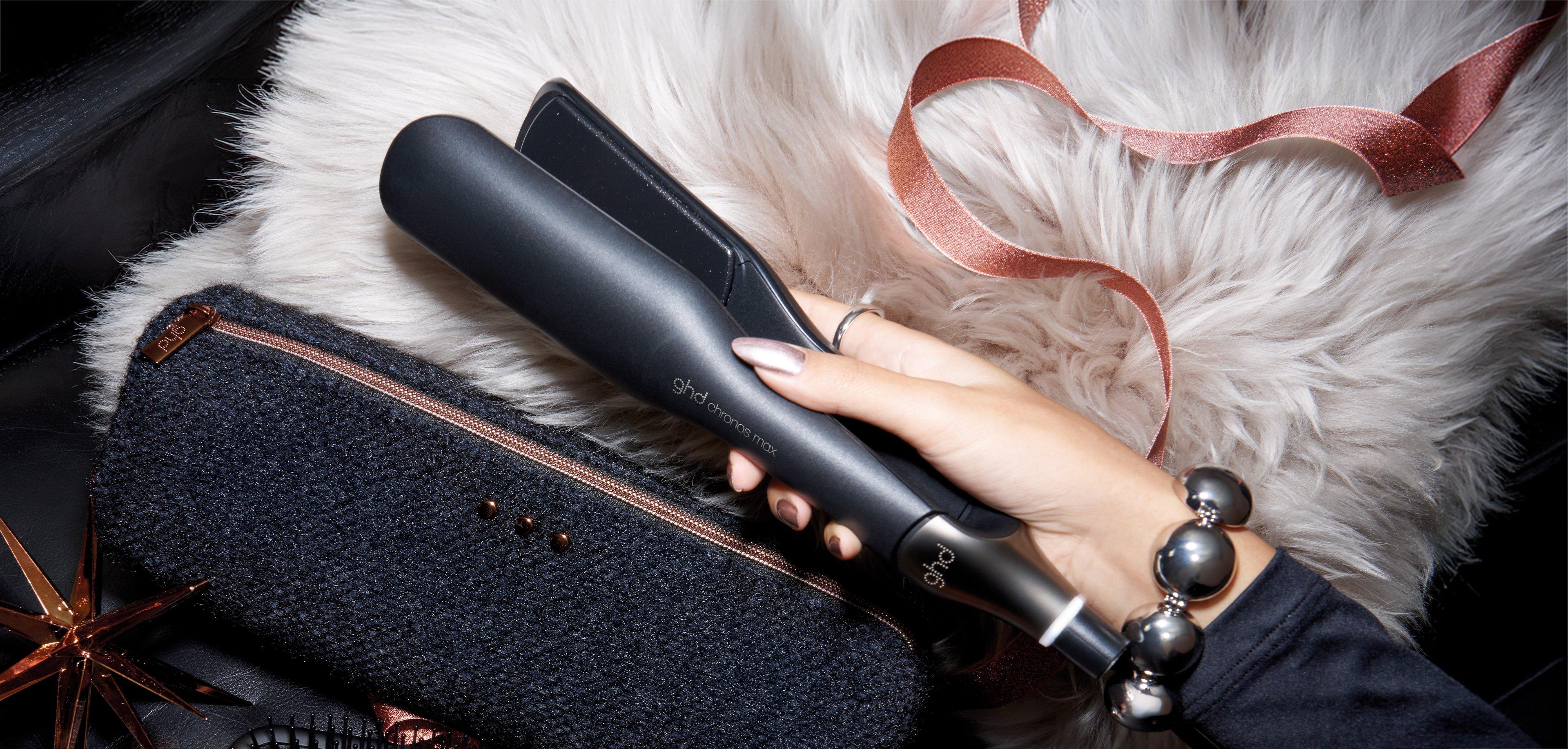 NEW GHD CHRONOS MAX BEST WIDE PLATE HAIR STRAIGHTENER FESTIVE GIFT SET