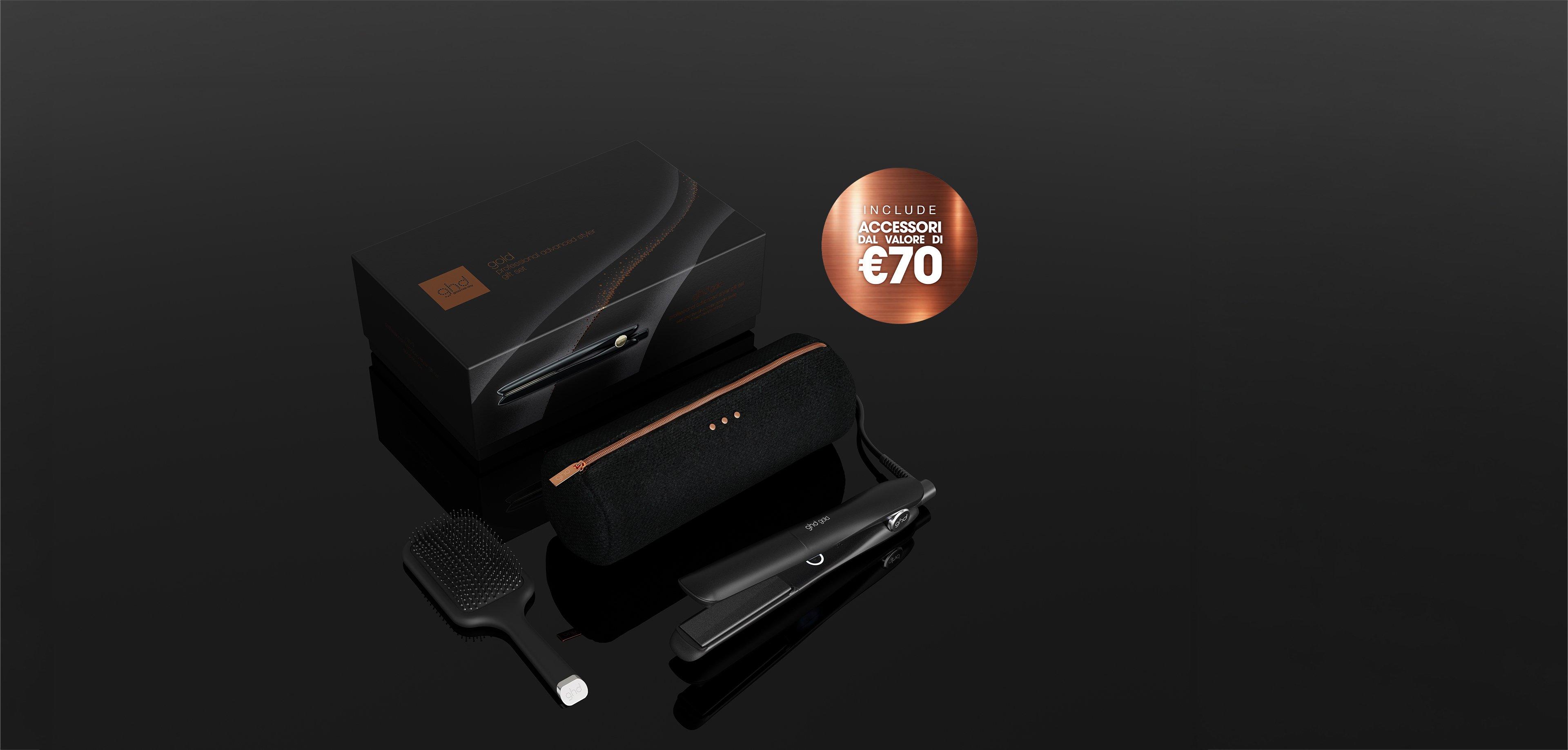 NUOVO SET REGALO CON PIASTRA GHD GOLD (LAMELLE 26MM)