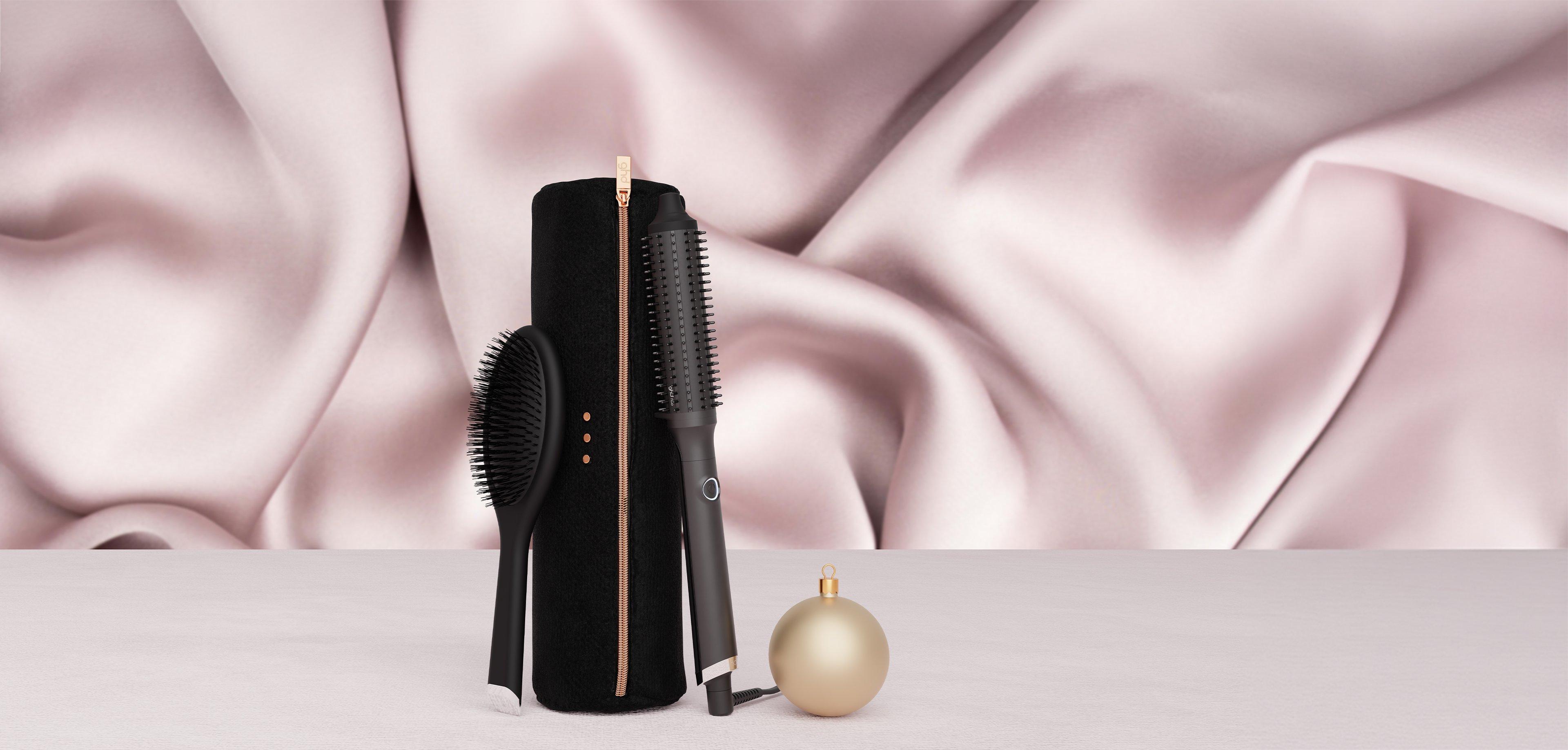 NEW GHD RISE HOT BRUSH FESTIVE GIFT SET IN BLACK (TOTAL VALUE £236.50)