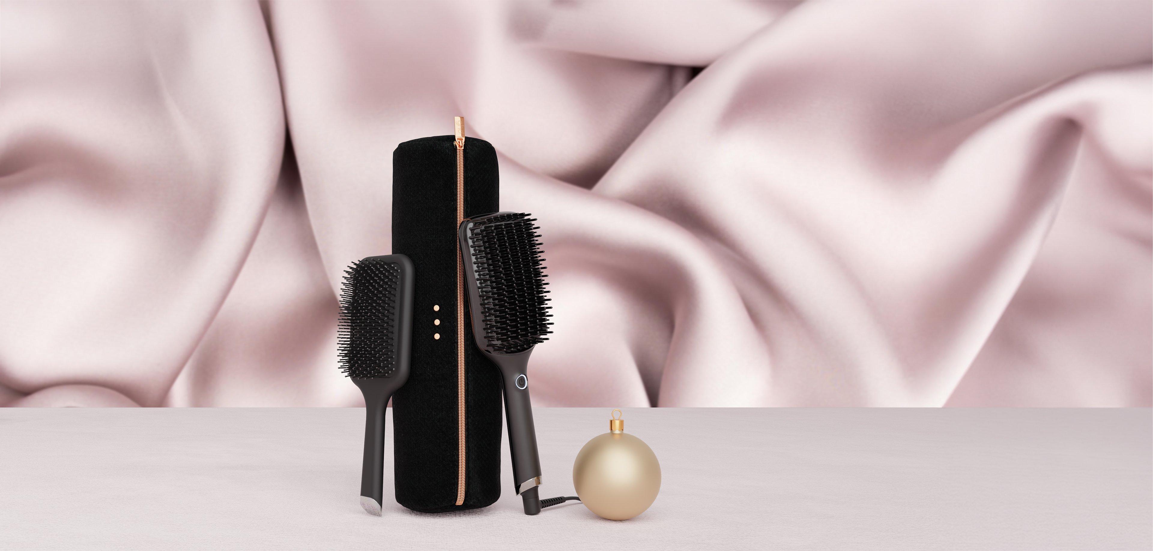 NEW GHD GLIDE+ MAX HOT BRUSH FESTIVE GIFT SET IN BLACK