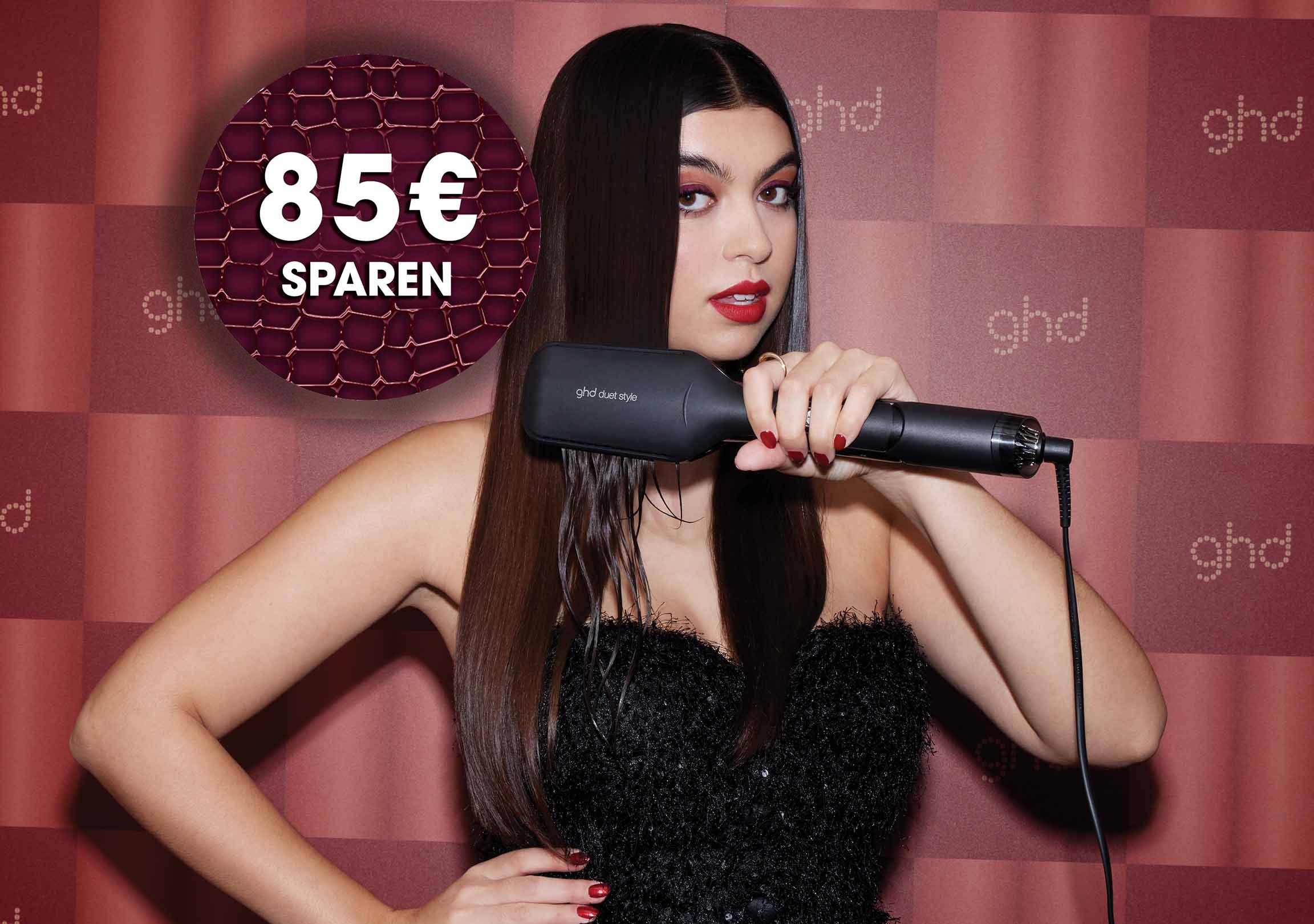 ghd duet style Hot Air Styler wird verwendet von Model mit langem Haar