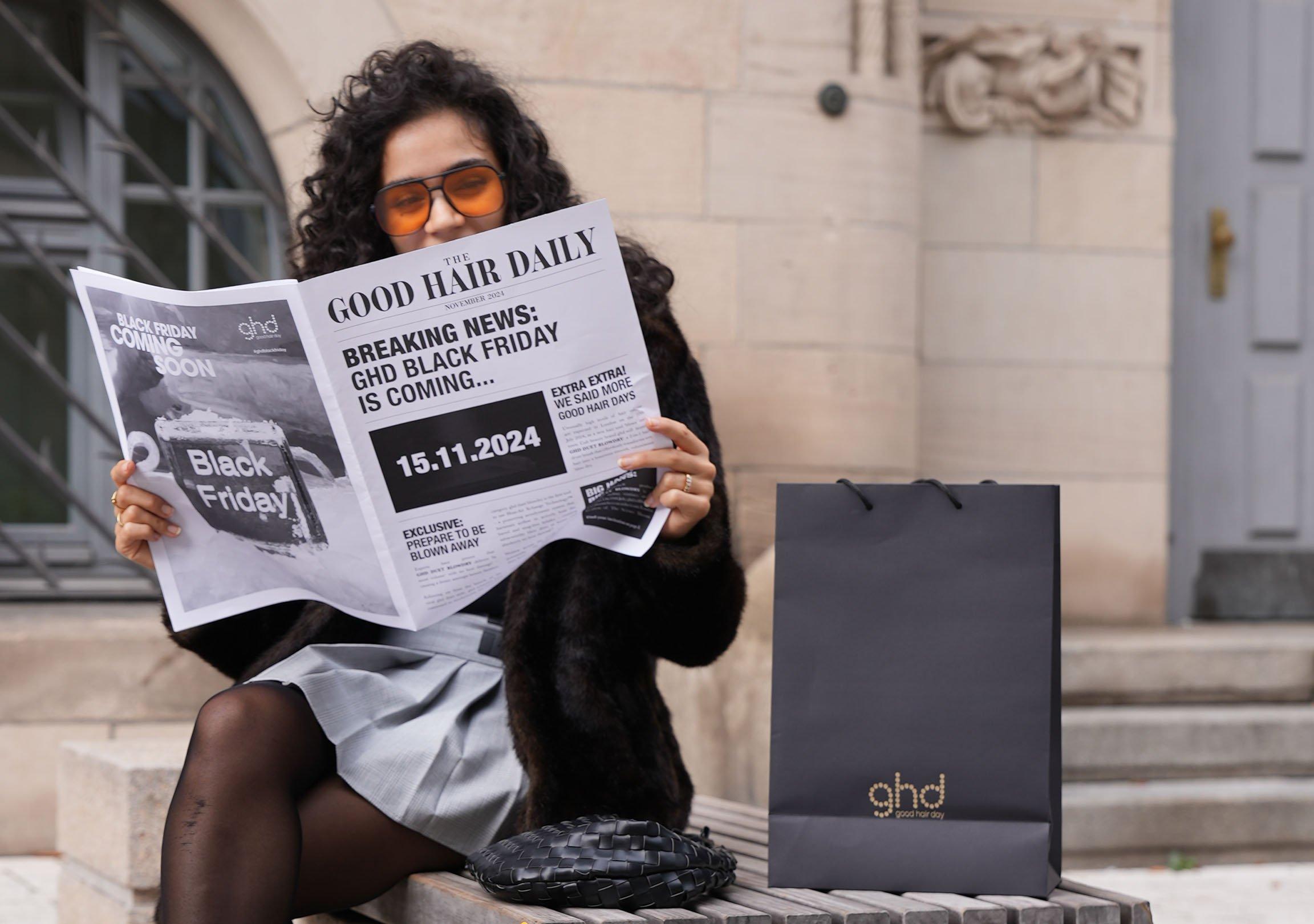 Model liest ghd Zeitschrift