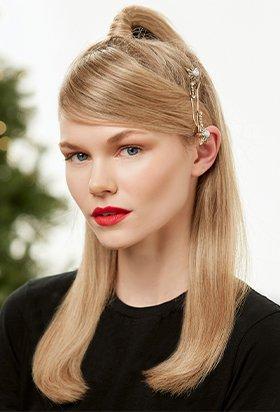 ghd festive looks half up pony tutorial
