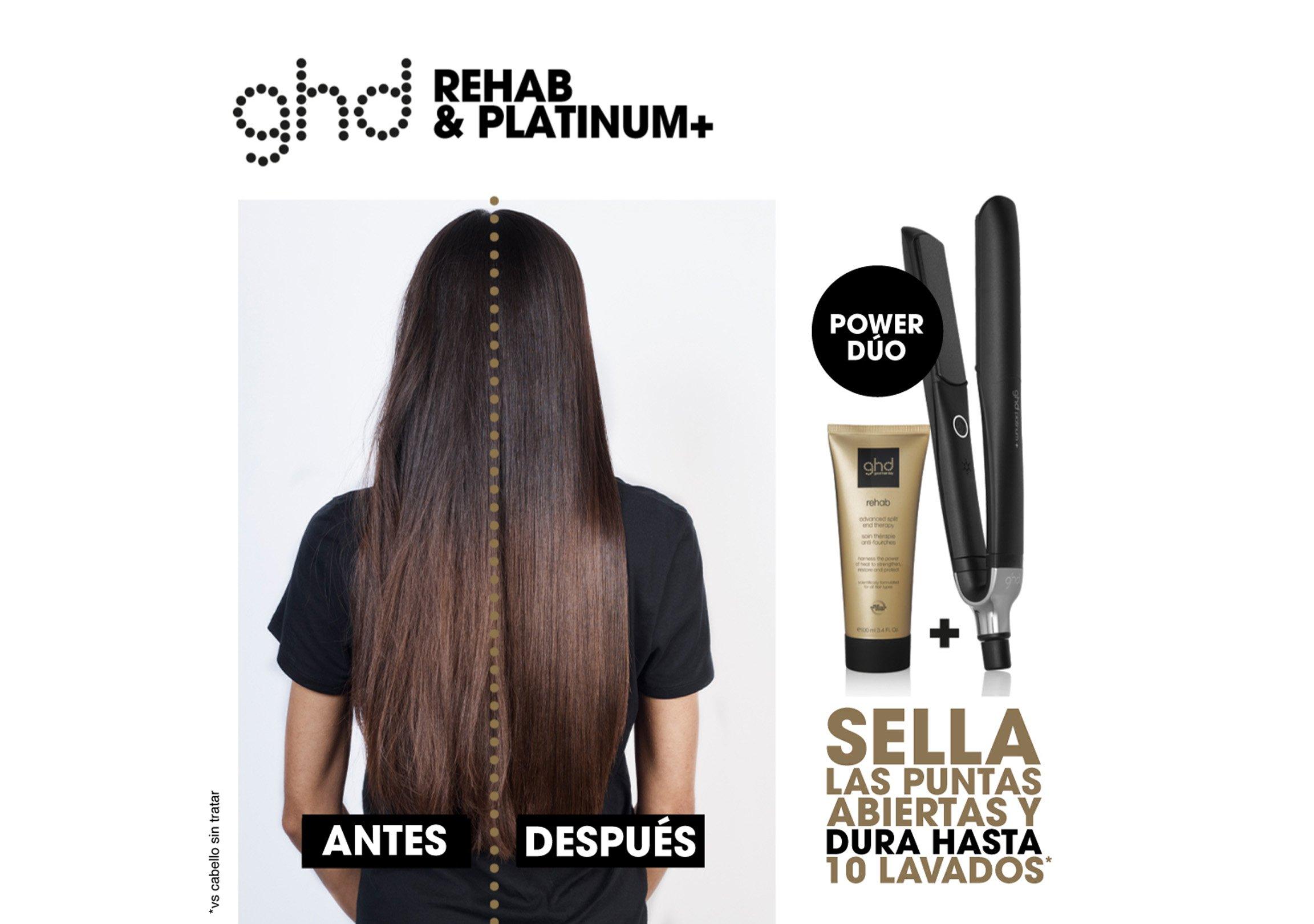 antes y después con producto reparador de puntas