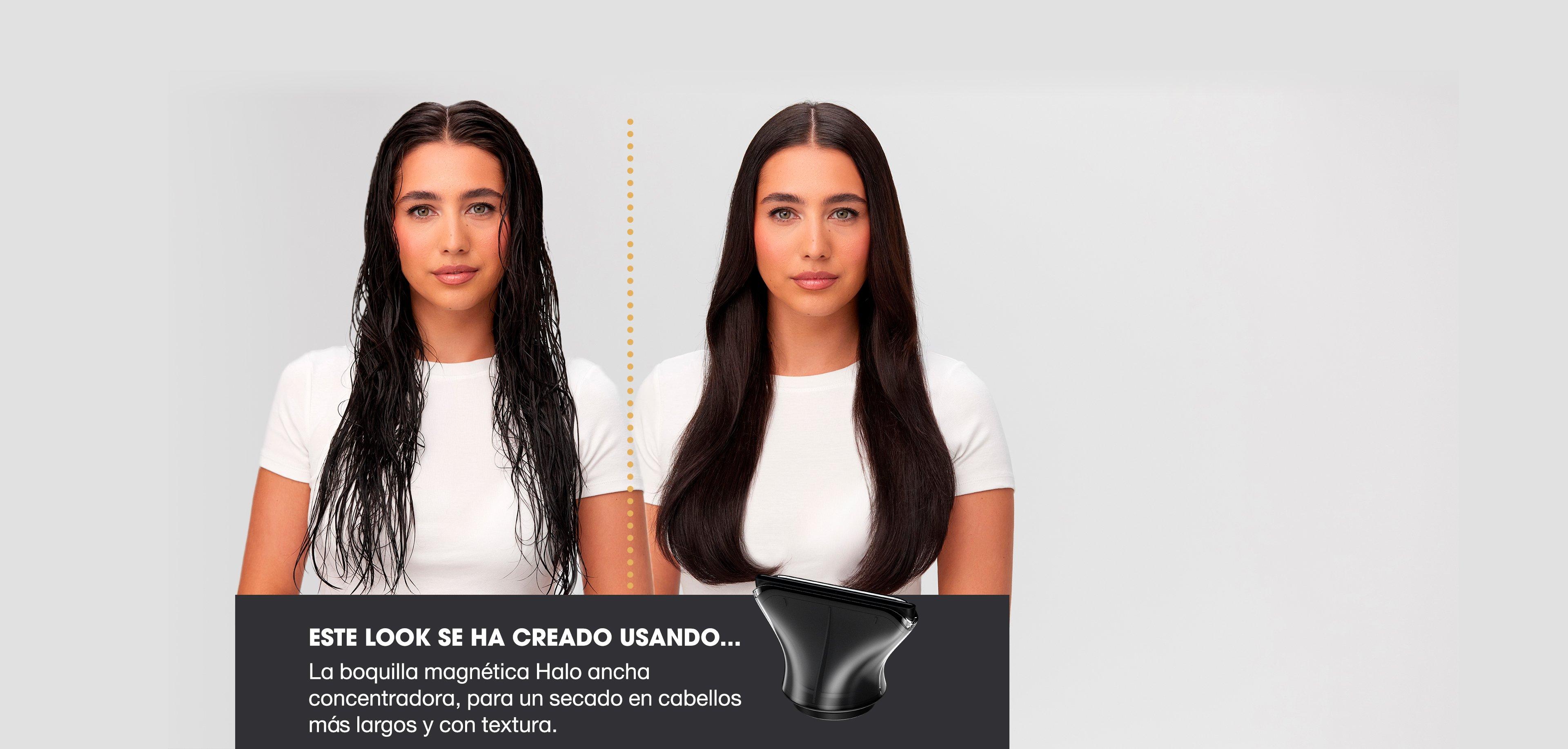 Kit secador ghd Speed negro con boquilla ancha para cabello largo