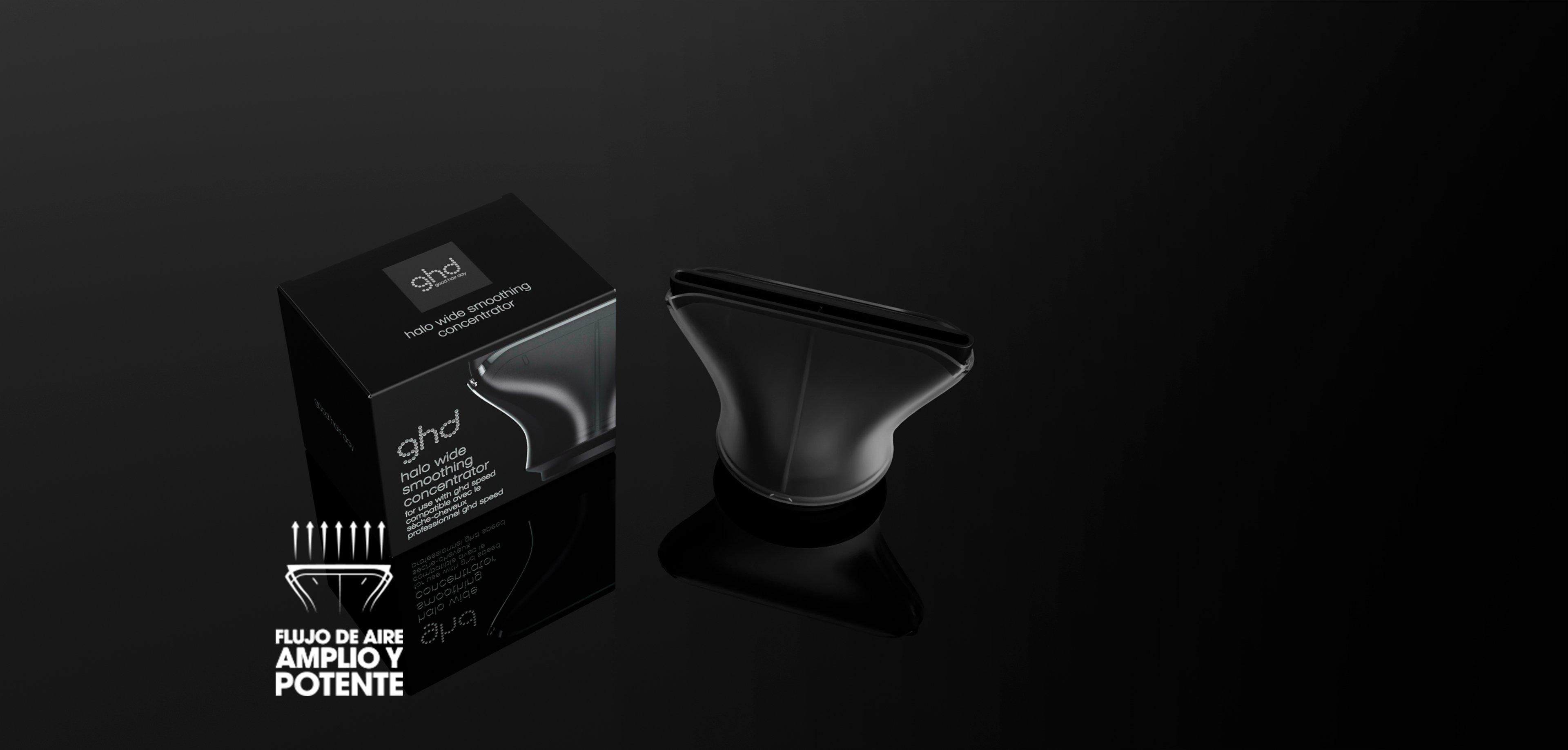 Kit secador ghd Speed negro con boquilla ancha para cabello largo