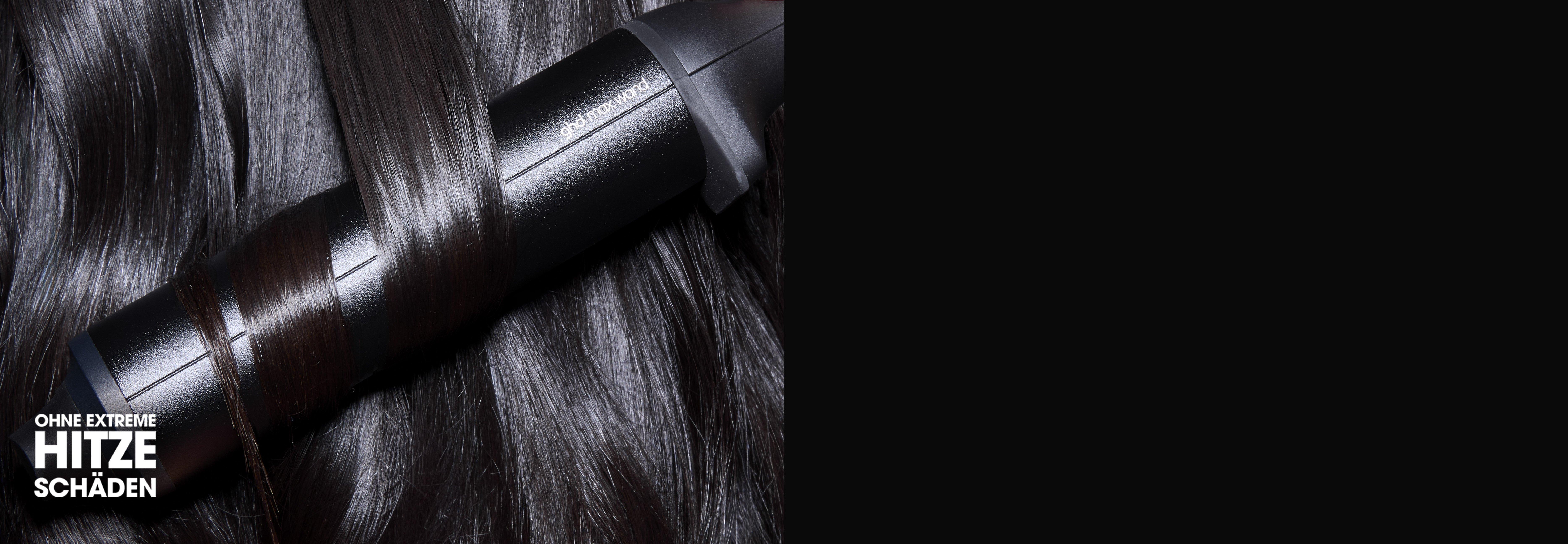 ghd max wand während dem Styling von Locken