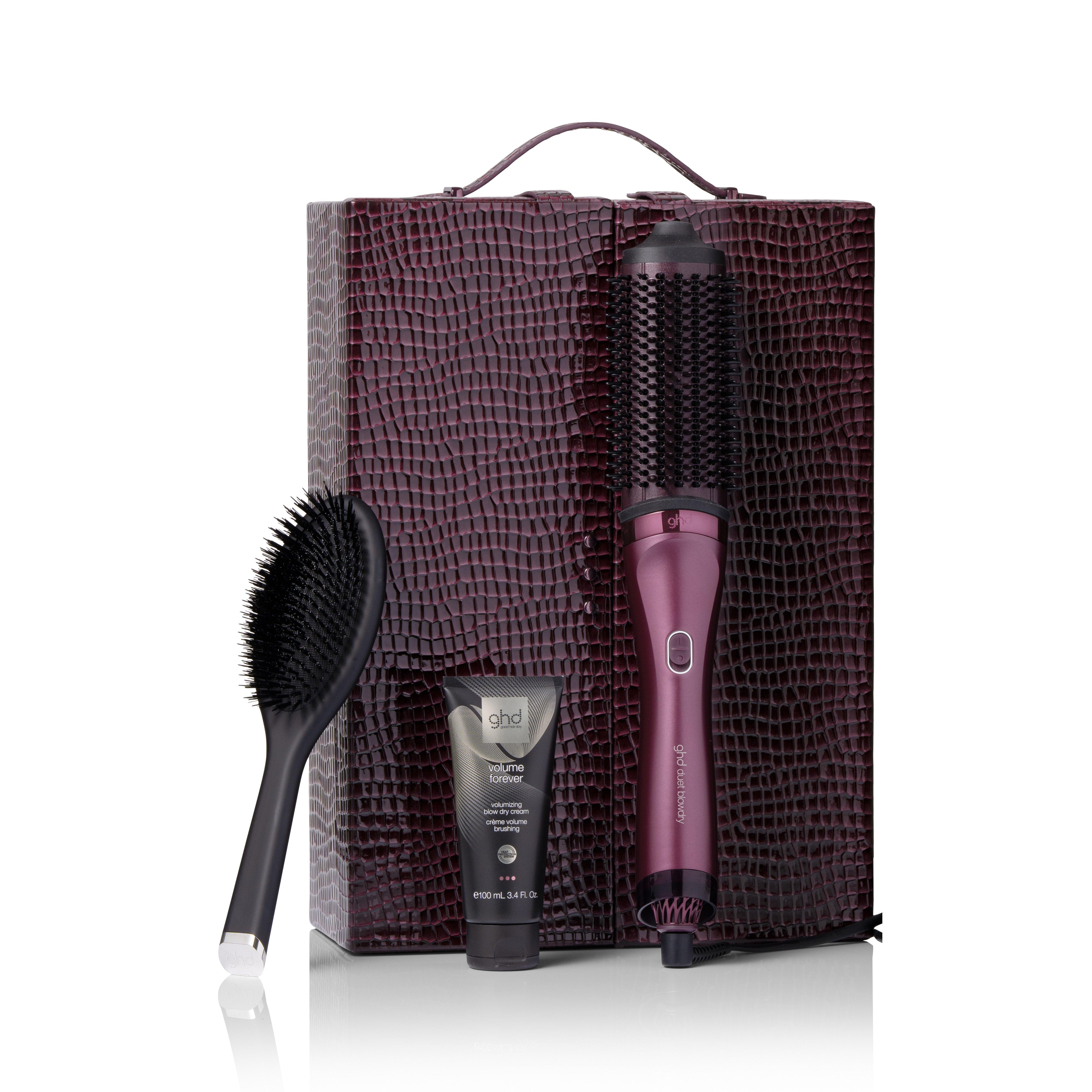 NEW GHD DUET BLOWDRY HAIR DRYER BRUSH FESTIVE GIFT SET IN CHERRY CHIC