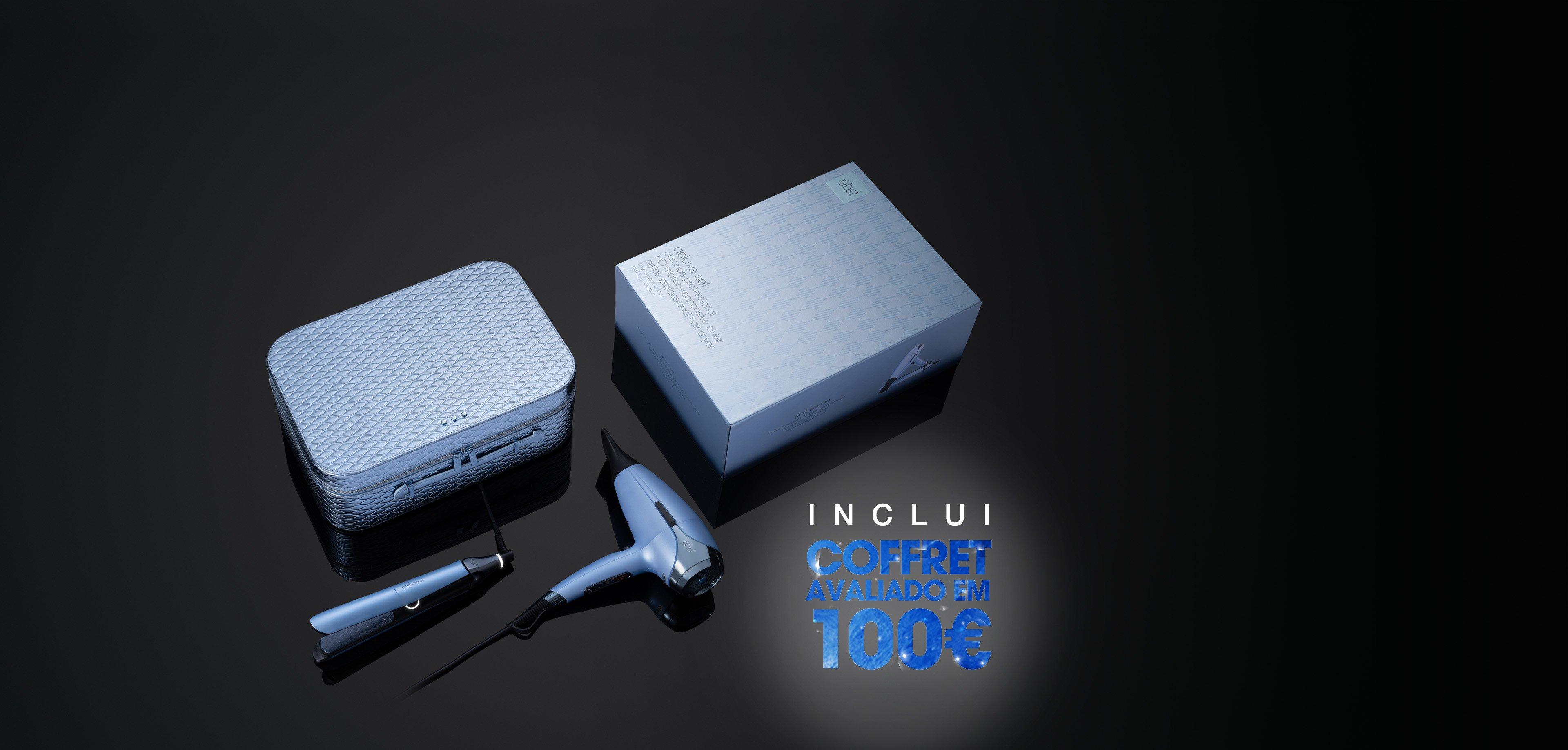 ghd deluxe gift set secador+prancha em azul gélido