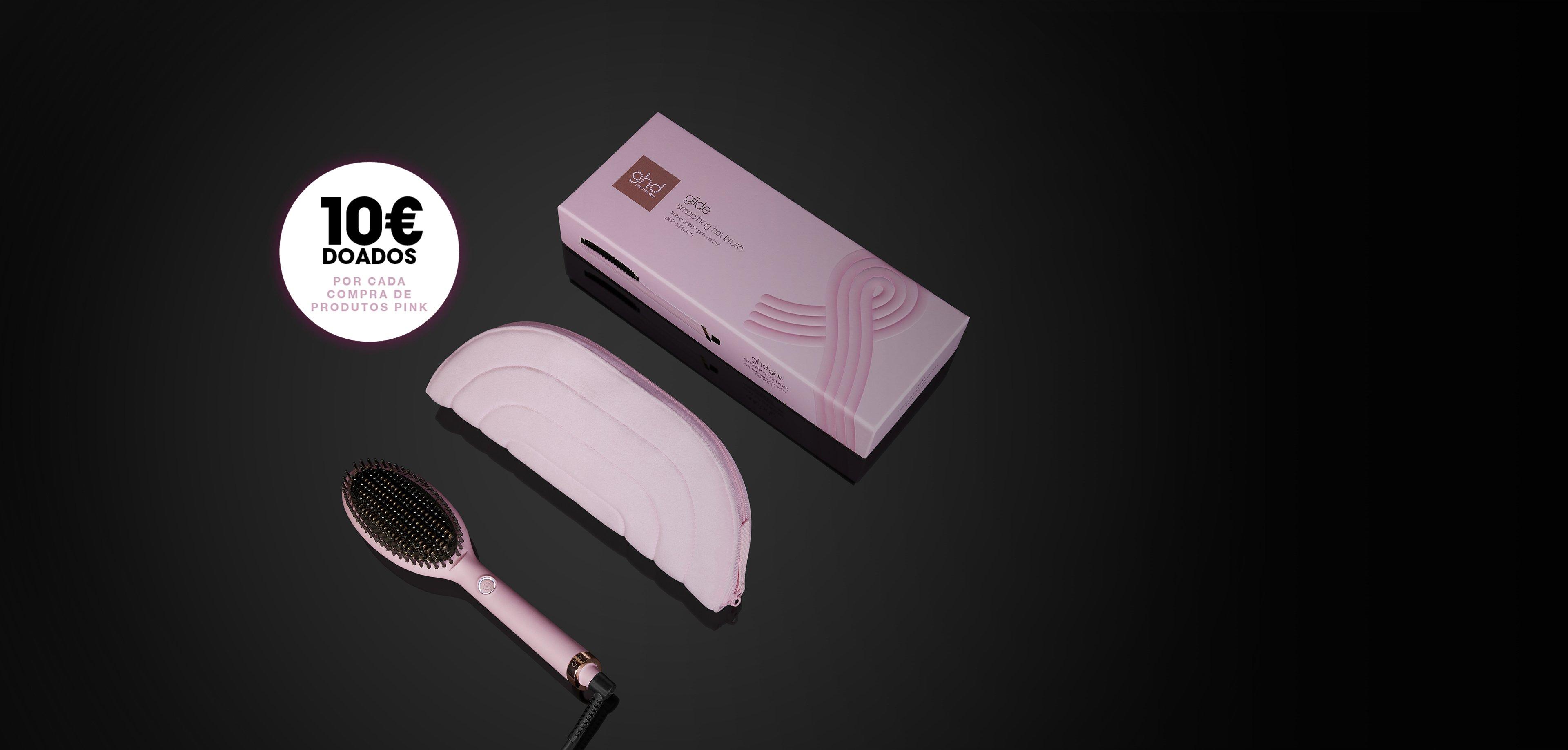 escova de cabelo elétrica ghd glide em rosa sorbet