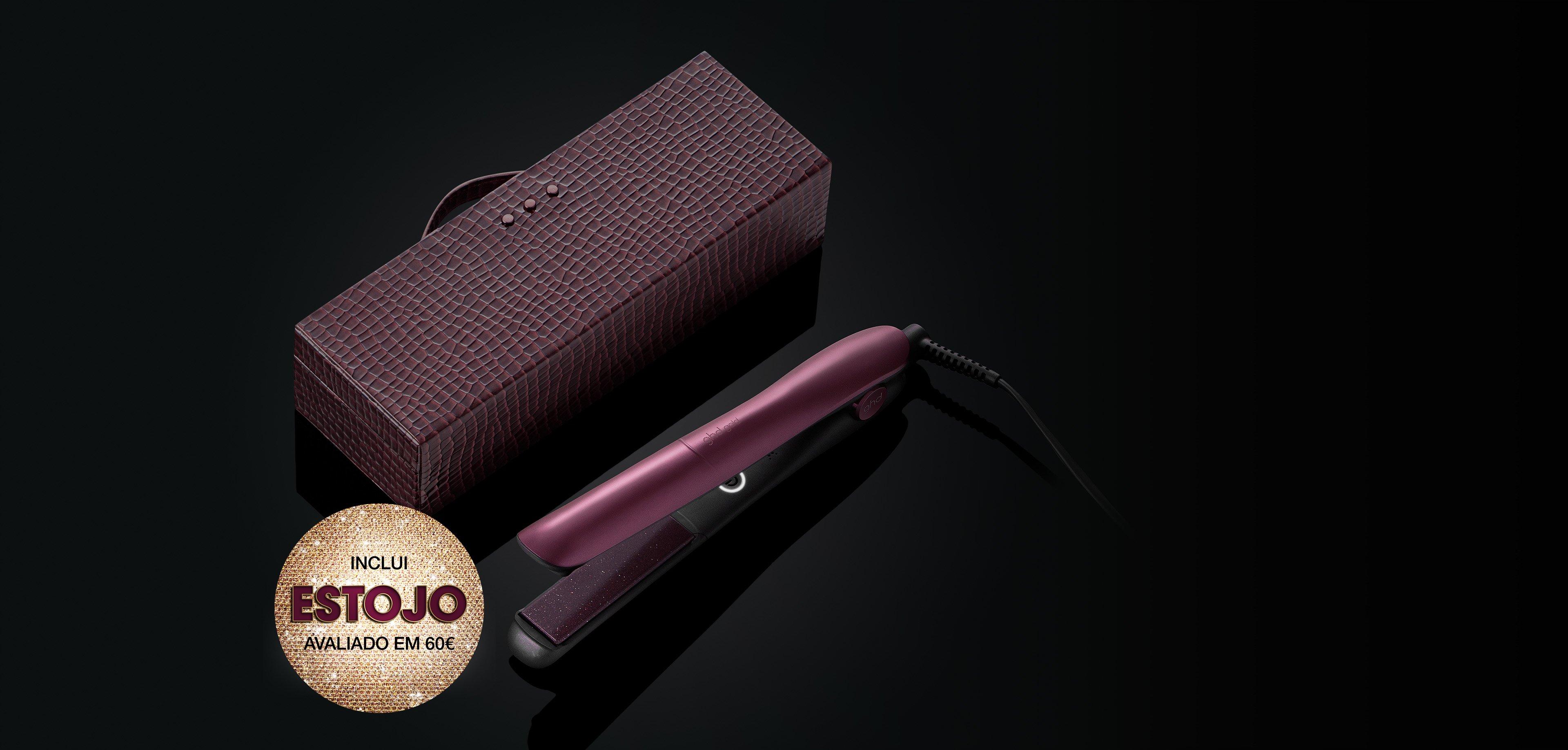Prancha de cabelo ghd Gold em cherry chic (placas 26 mm)