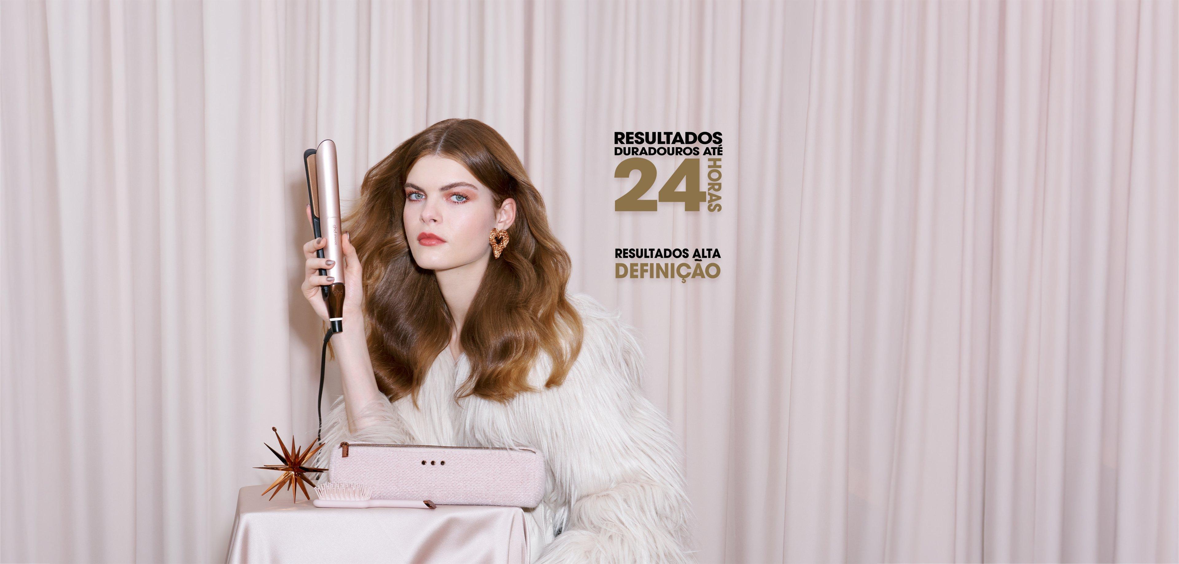 Prancha de cabelo ghd Chronos gift set em Beige Cashmere 