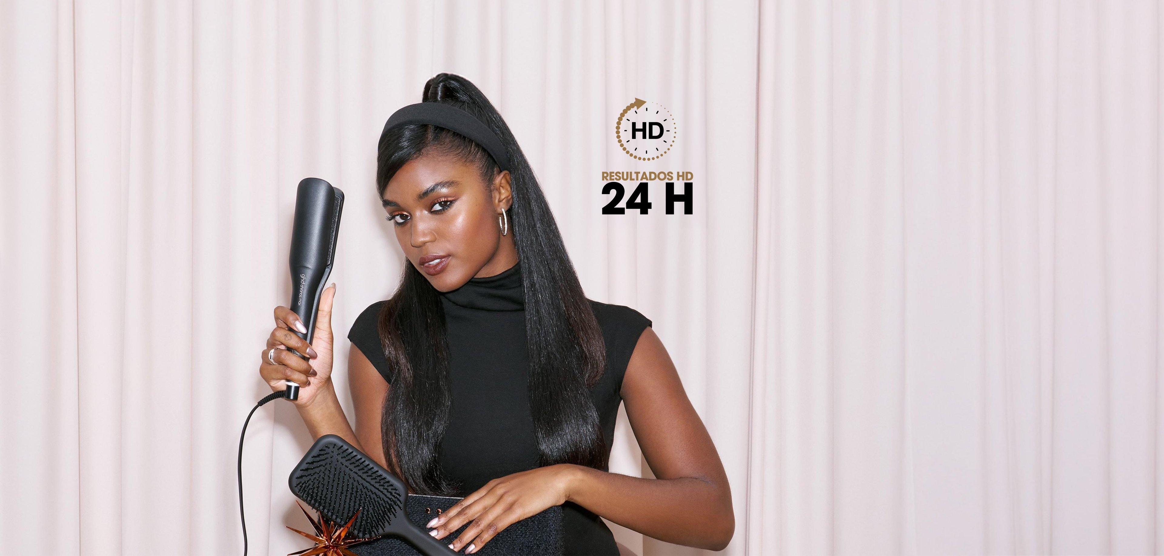Prancha de cabelo ghd Chronos Max gift set em preto