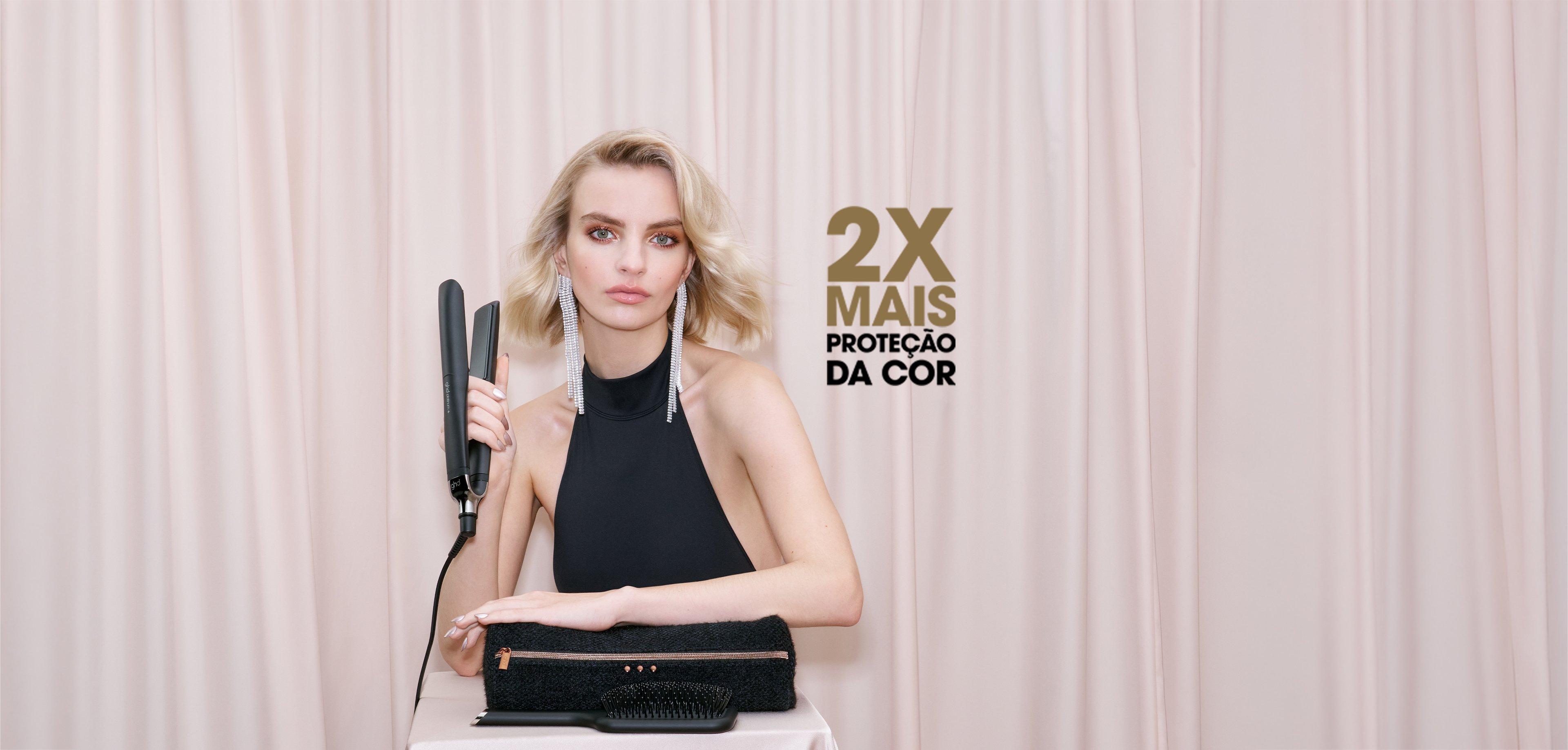 Prancha de cabelo ghd Platinum+ gift set em preto