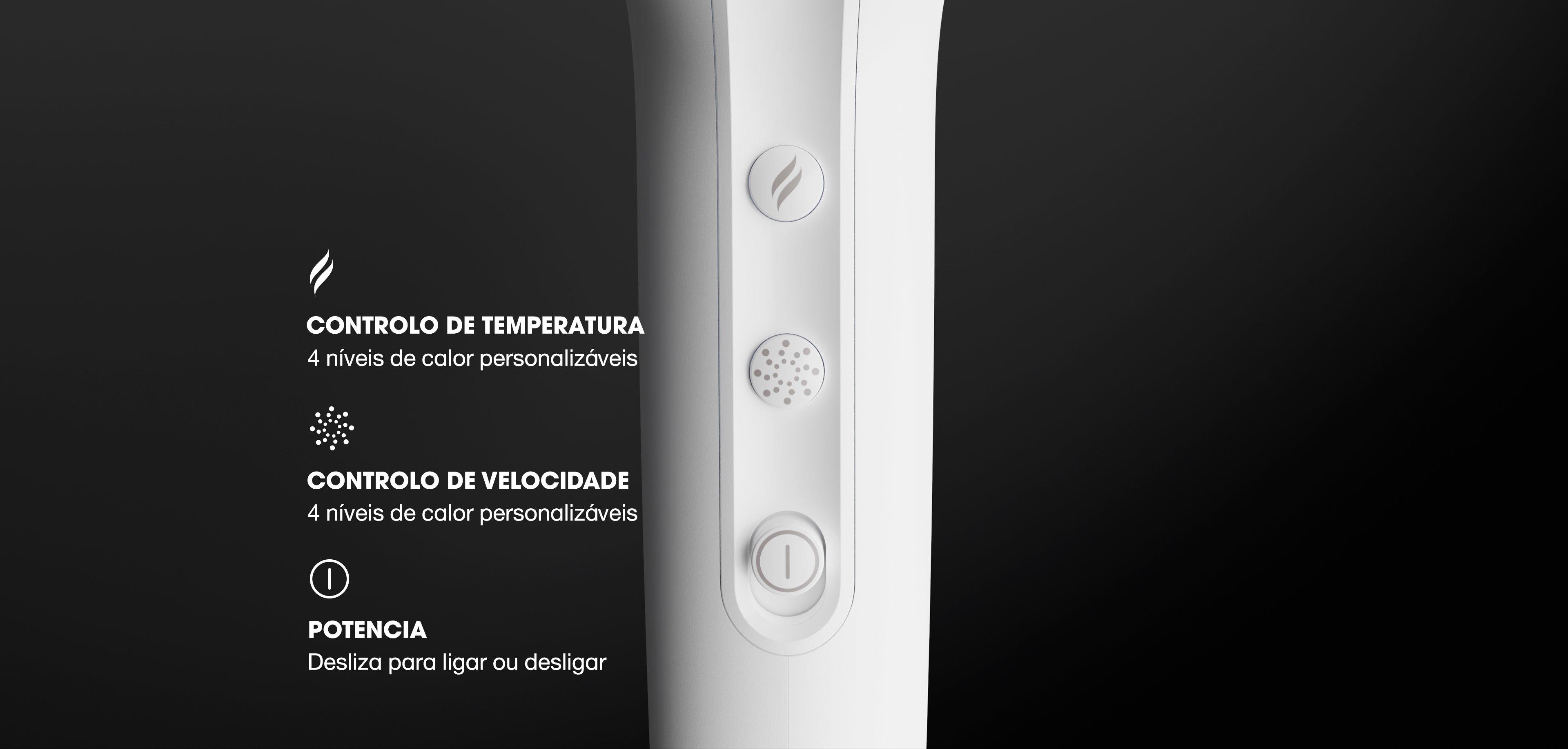 SECADOR IÓNICO PROFISSIONAL GHD SPEED BRANCO METALIZADO