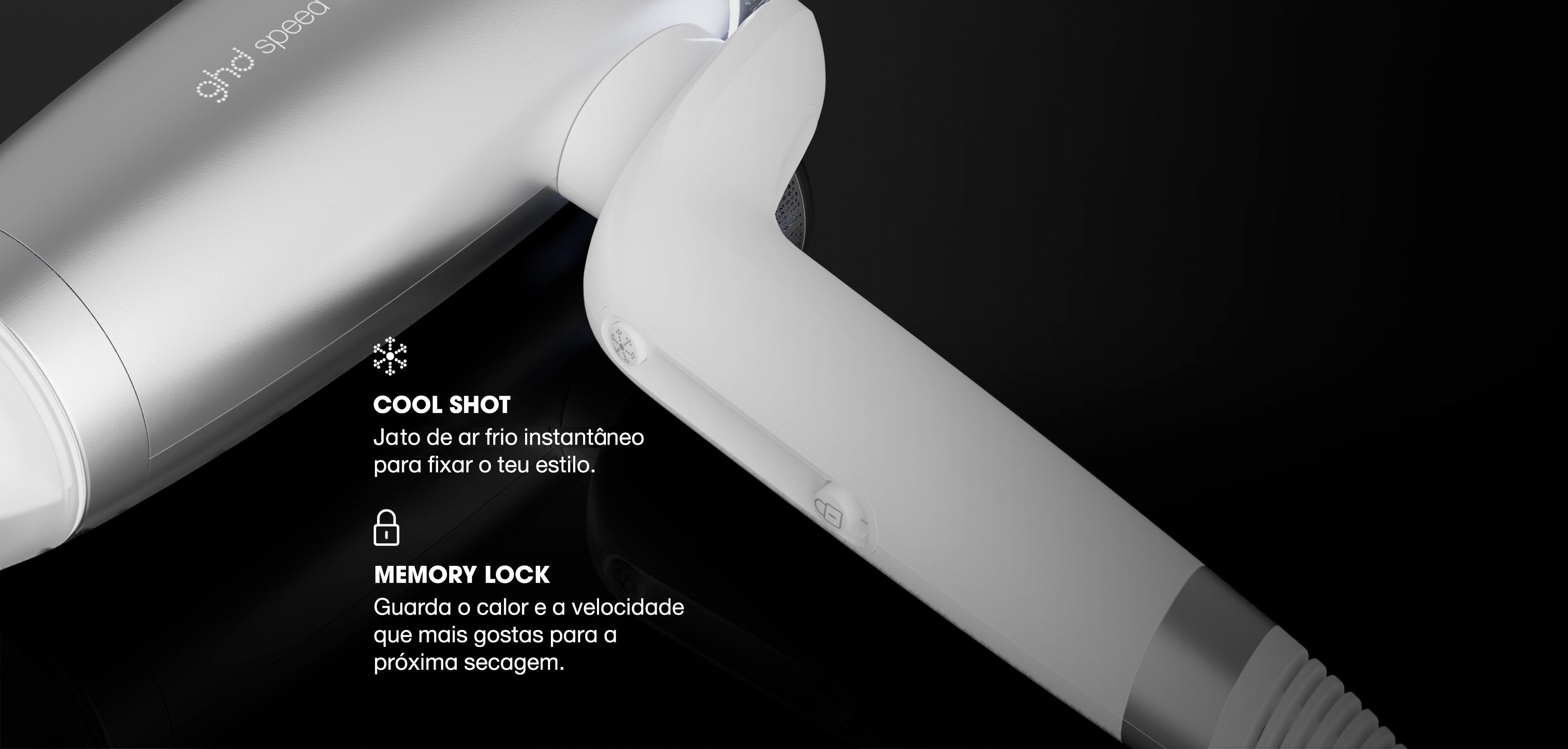 SECADOR IÓNICO PROFISSIONAL GHD SPEED BRANCO METALIZADO