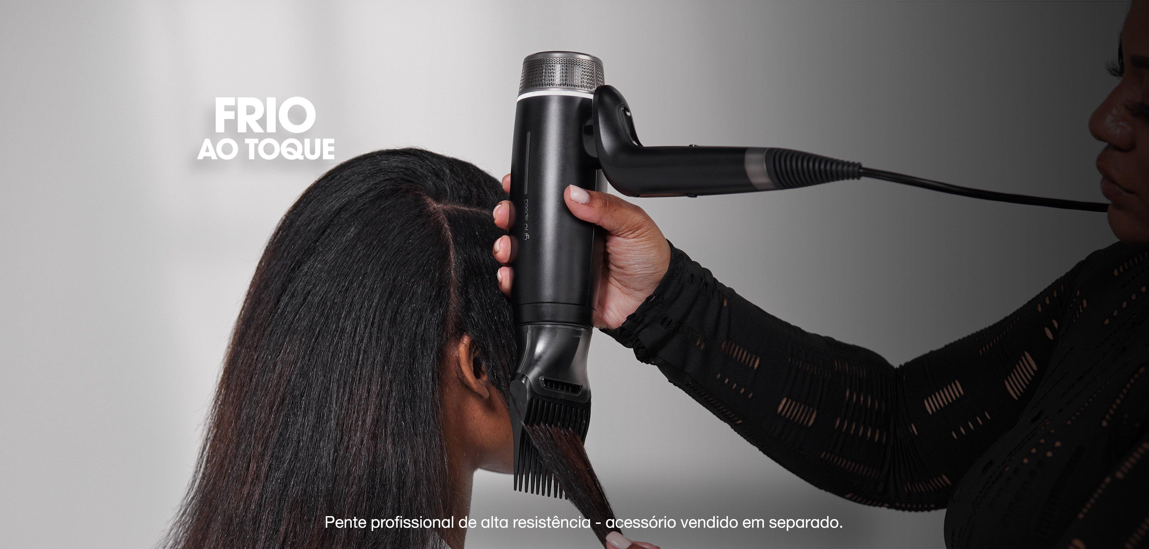 SECADOR IÓNICO PROFISSIONAL GHD SPEED BRANCO METALIZADO