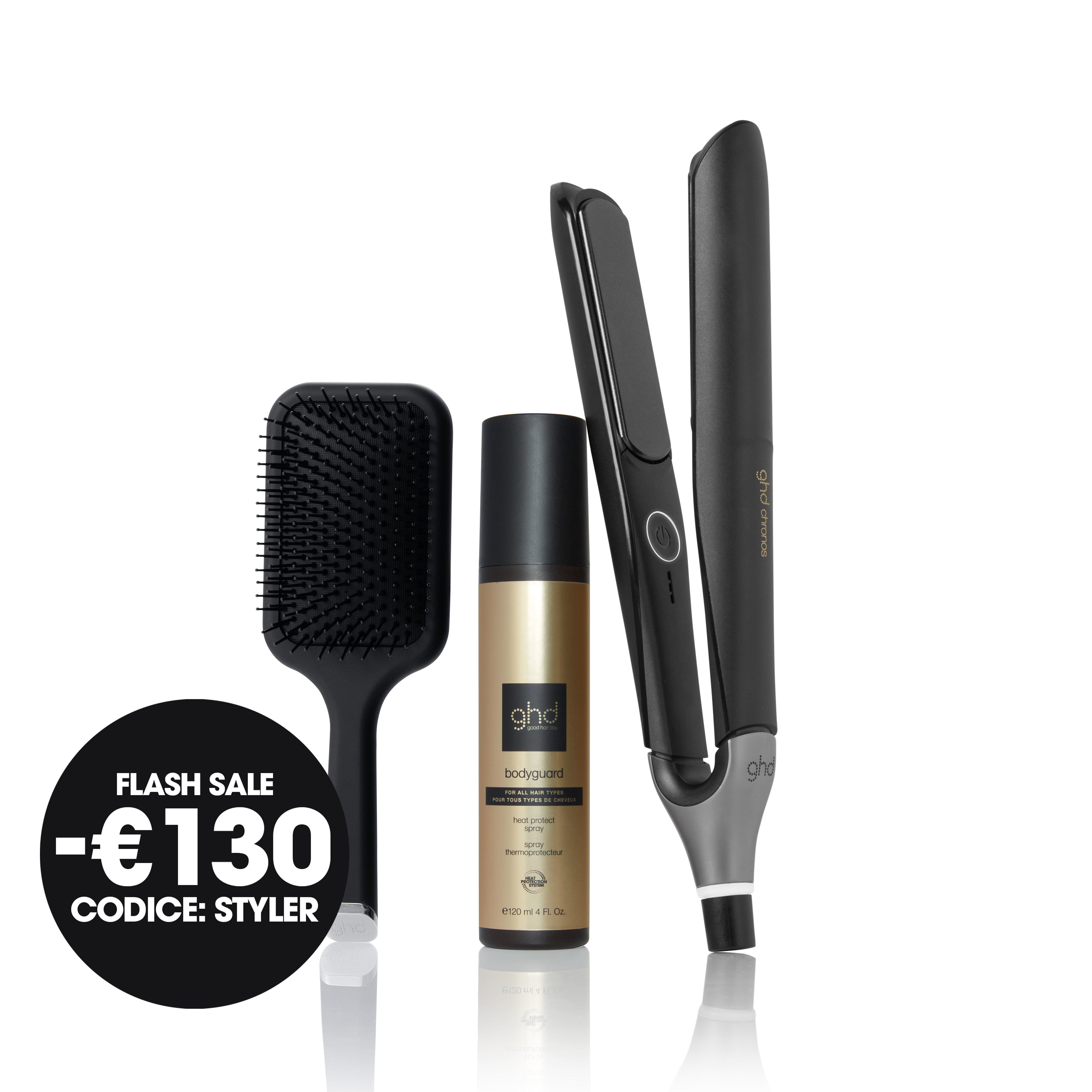 GHD CHRONOS SET COMPLETO - PIASTRA PER CAPELLI GHD CHRONOS & GHD BODYGUARD & GHD PADDLE BRUSH