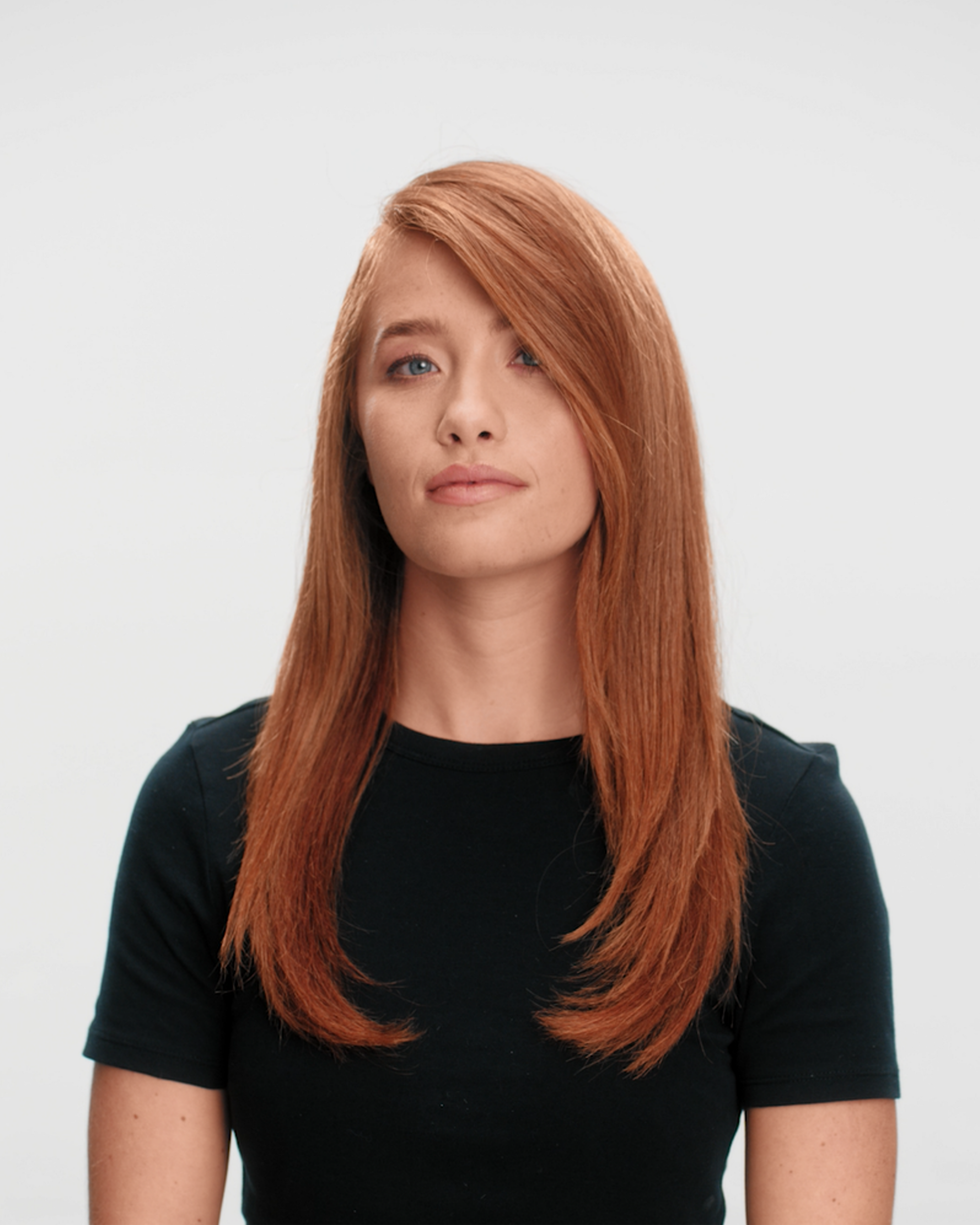 model with easy smooth hair styled using ghd glide+