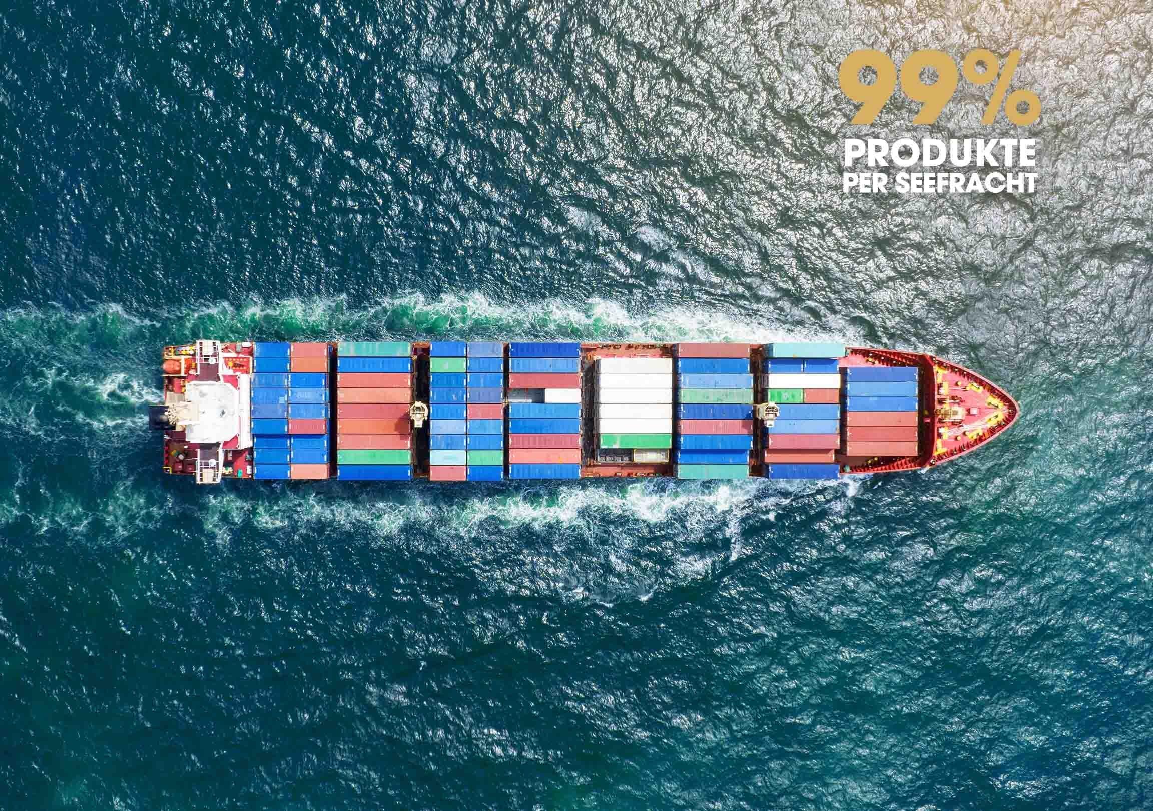 99% der ghd Produkte werden per Seefracht transportiert