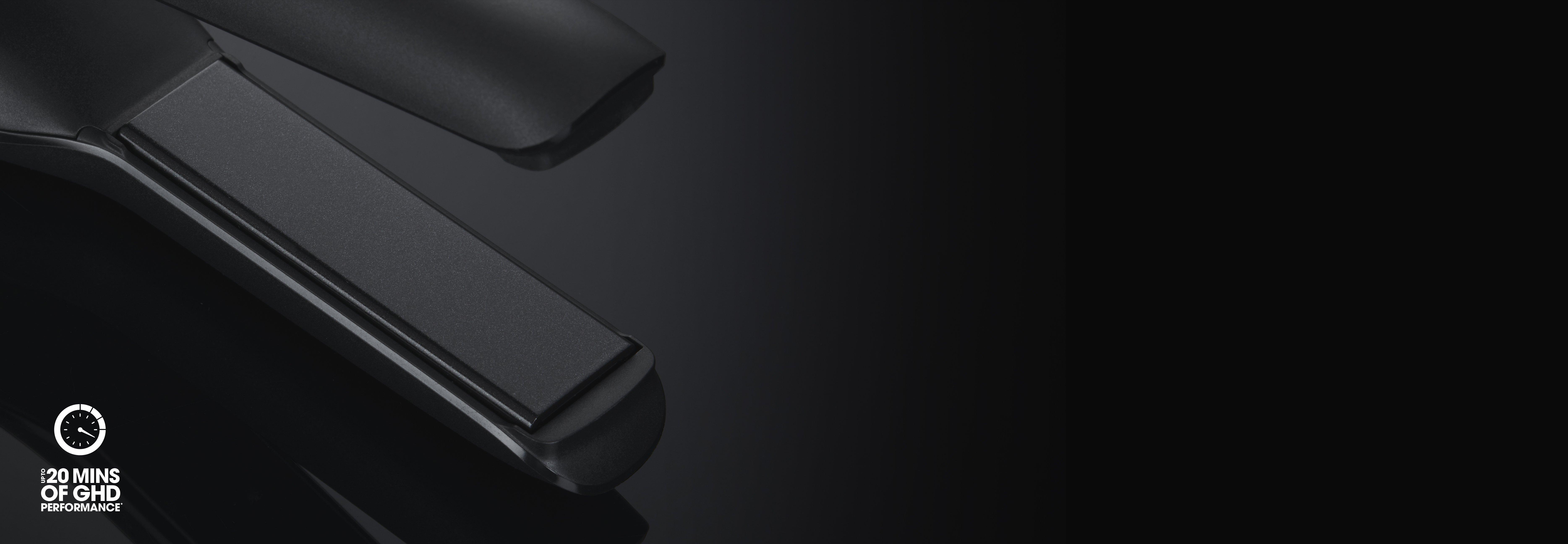 ghd unplugged cordless styler in black plate close-up