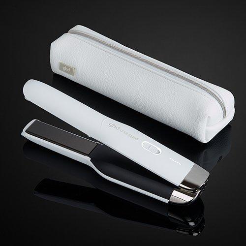 ghd unplugged cordless styler in white with bag