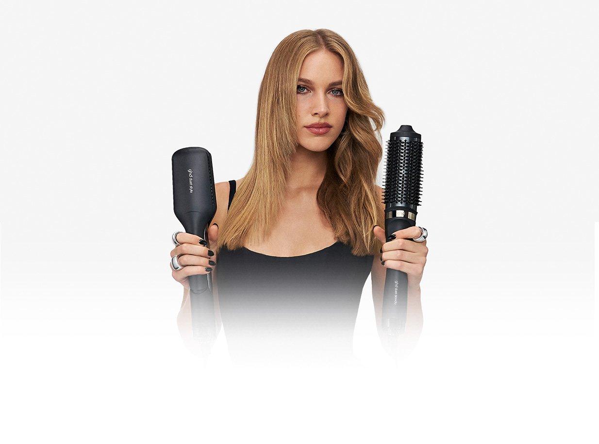 Vergleich der ghd duet 2-in-1 Tools im Haar