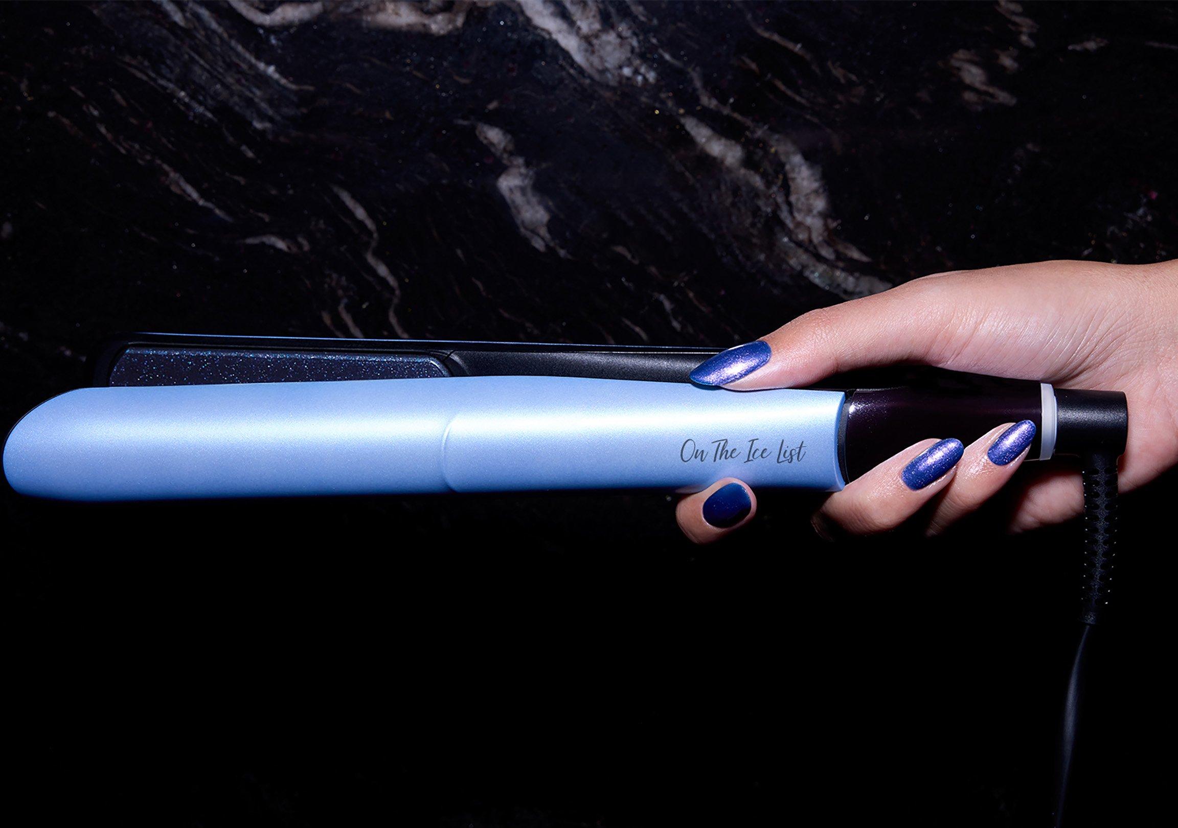 ghd chronos in icy blue with a personalised message