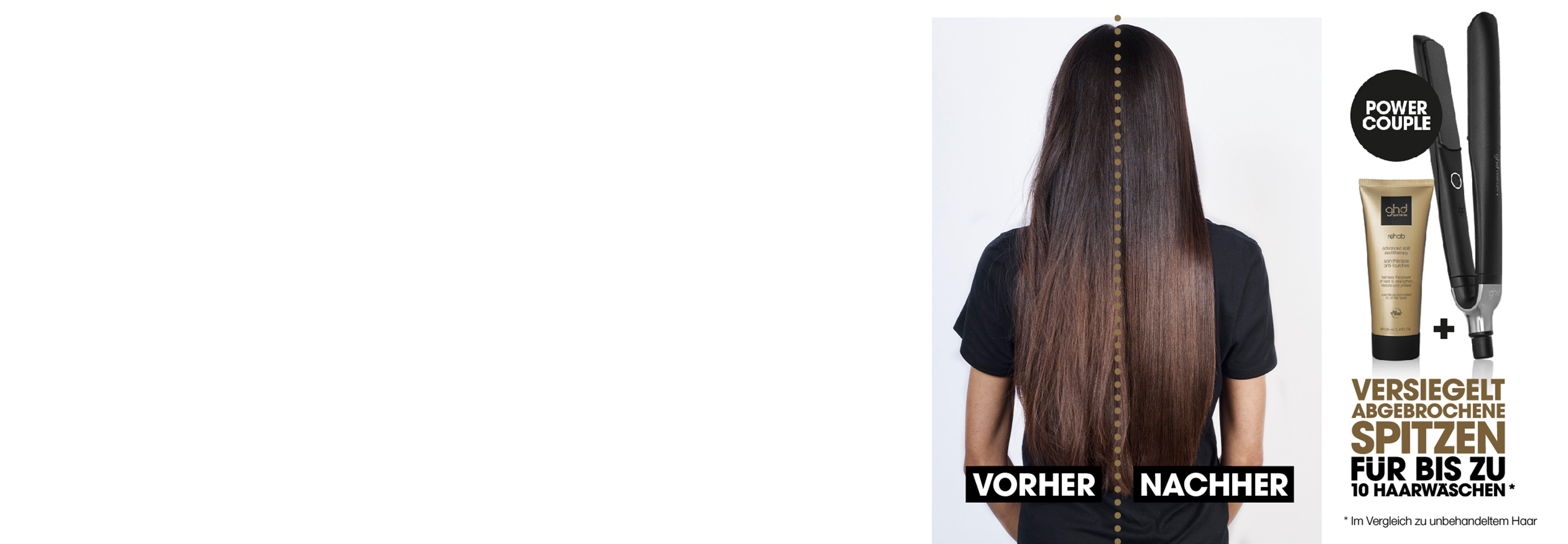ghd rehab und ghd platinum+ Vorher Nachher Effekt